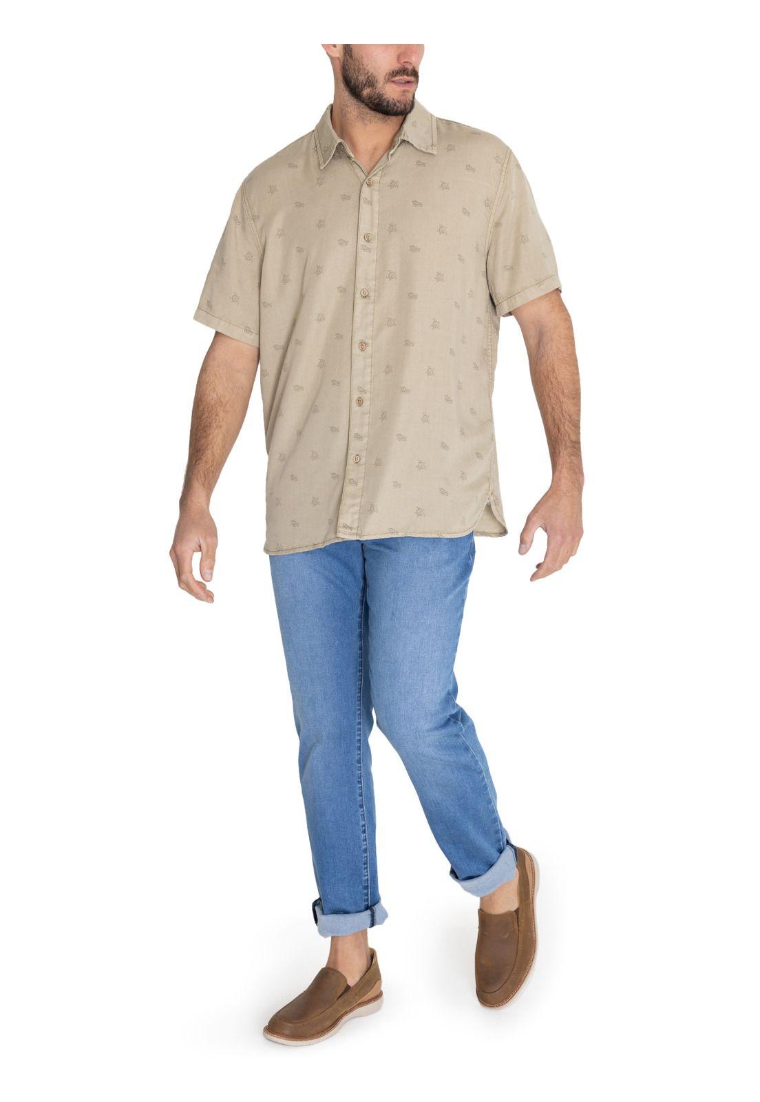 camisa Tencel Verde Musgo Tencelprint Hombre -8