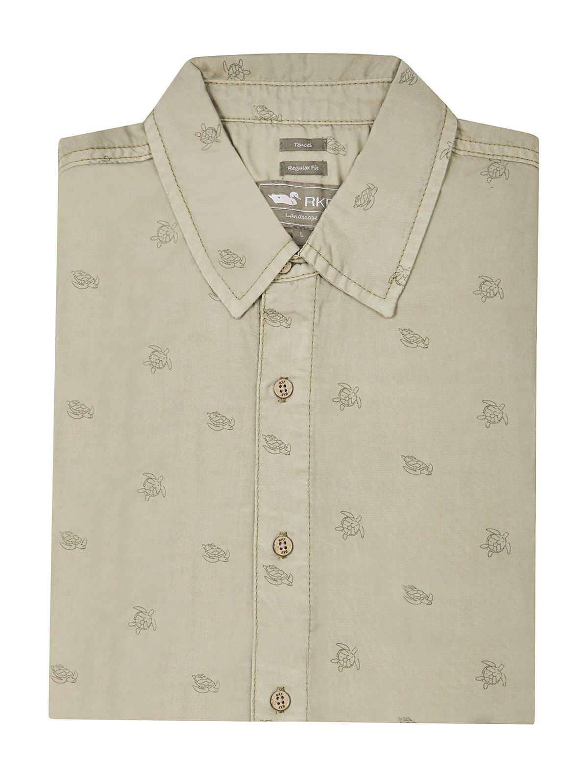 camisa Tencel Verde Musgo Tencelprint Hombre -4