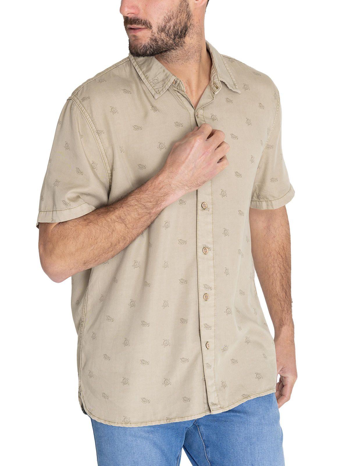 camisa Tencel Verde Musgo Tencelprint Hombre -5