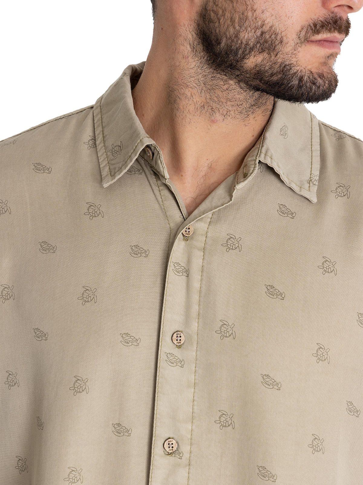 camisa Tencel Verde Musgo Tencelprint Hombre -7