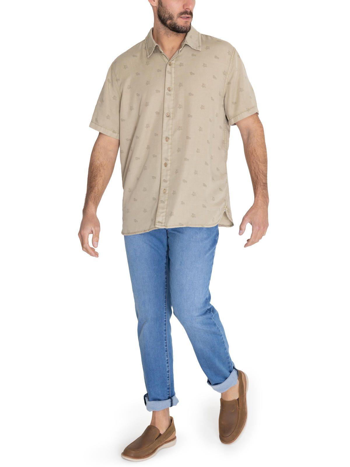camisa Tencel Verde Musgo Tencelprint Hombre -8