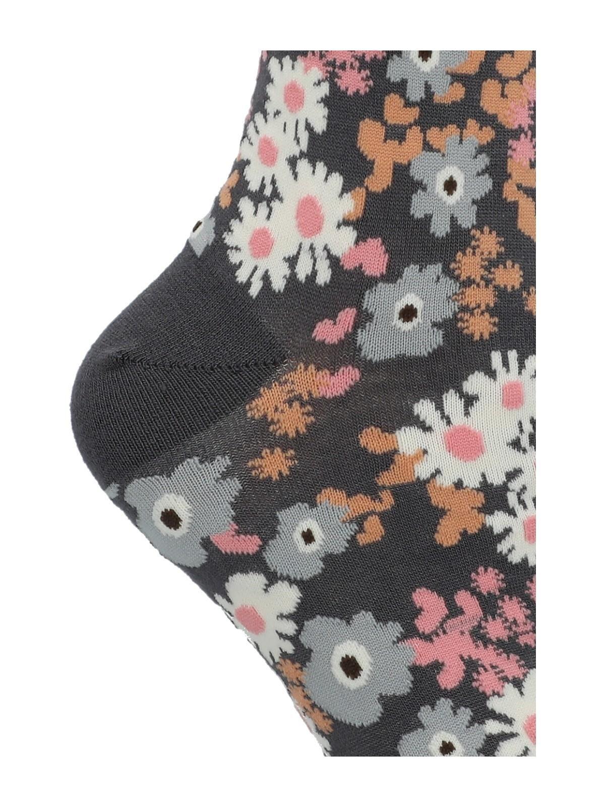 Calcetín Bambú Mujer C St Flowers Gris-1