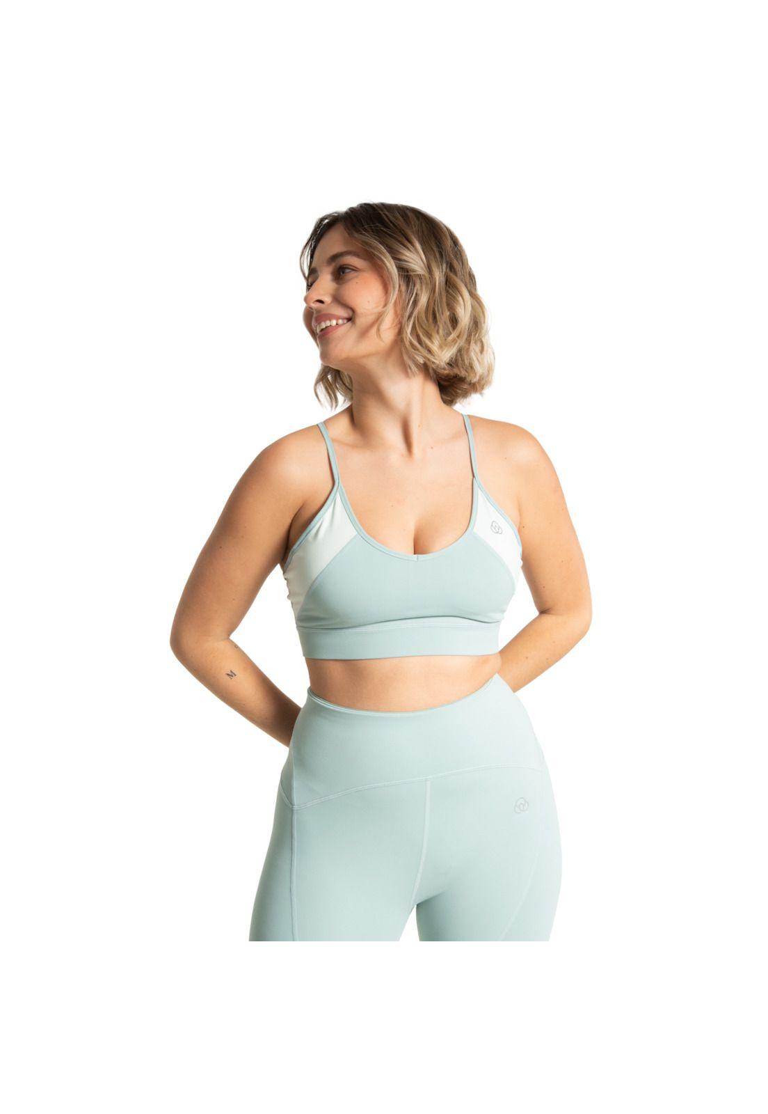 Peto Mujer Logo Sport Bra Verde Claro-0