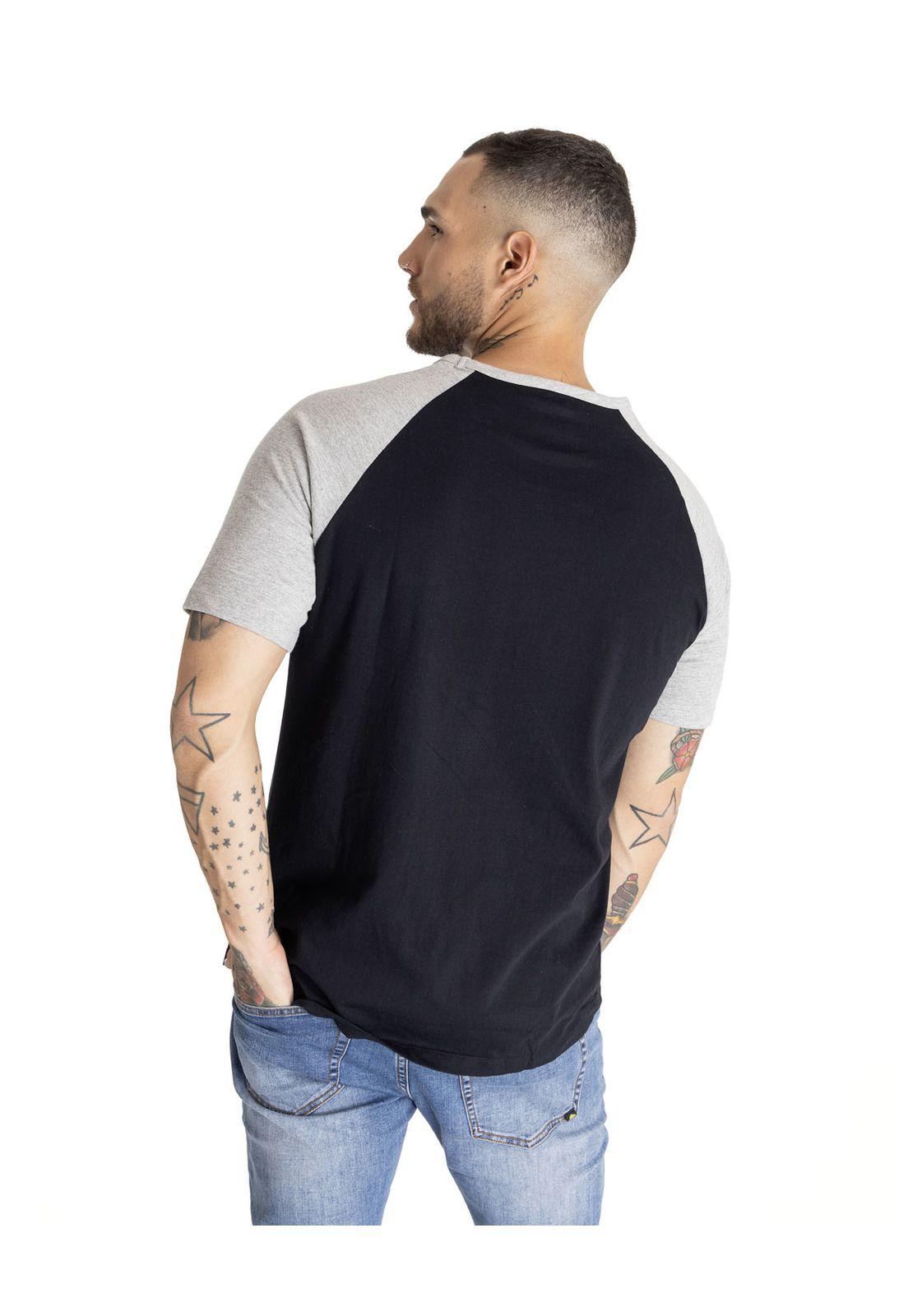 Polera Manga Corta Hombre Logo Team Tee Negro-3