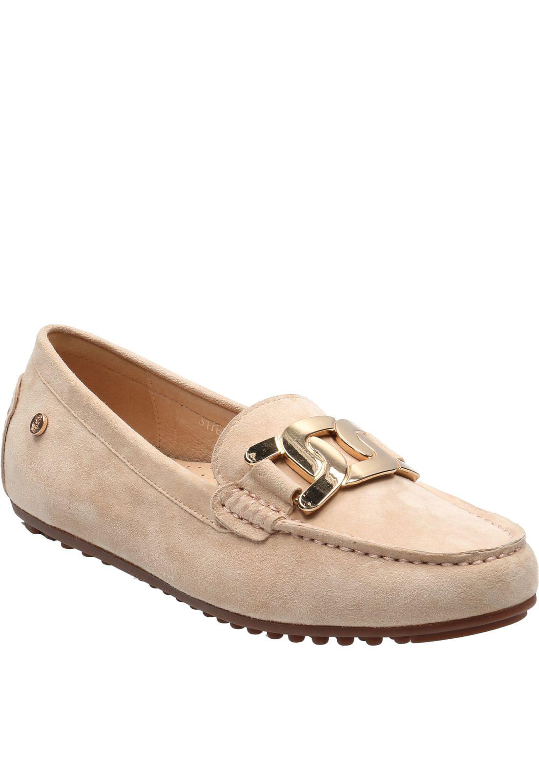Mocasin Cuero Mujer Chain Beige-0