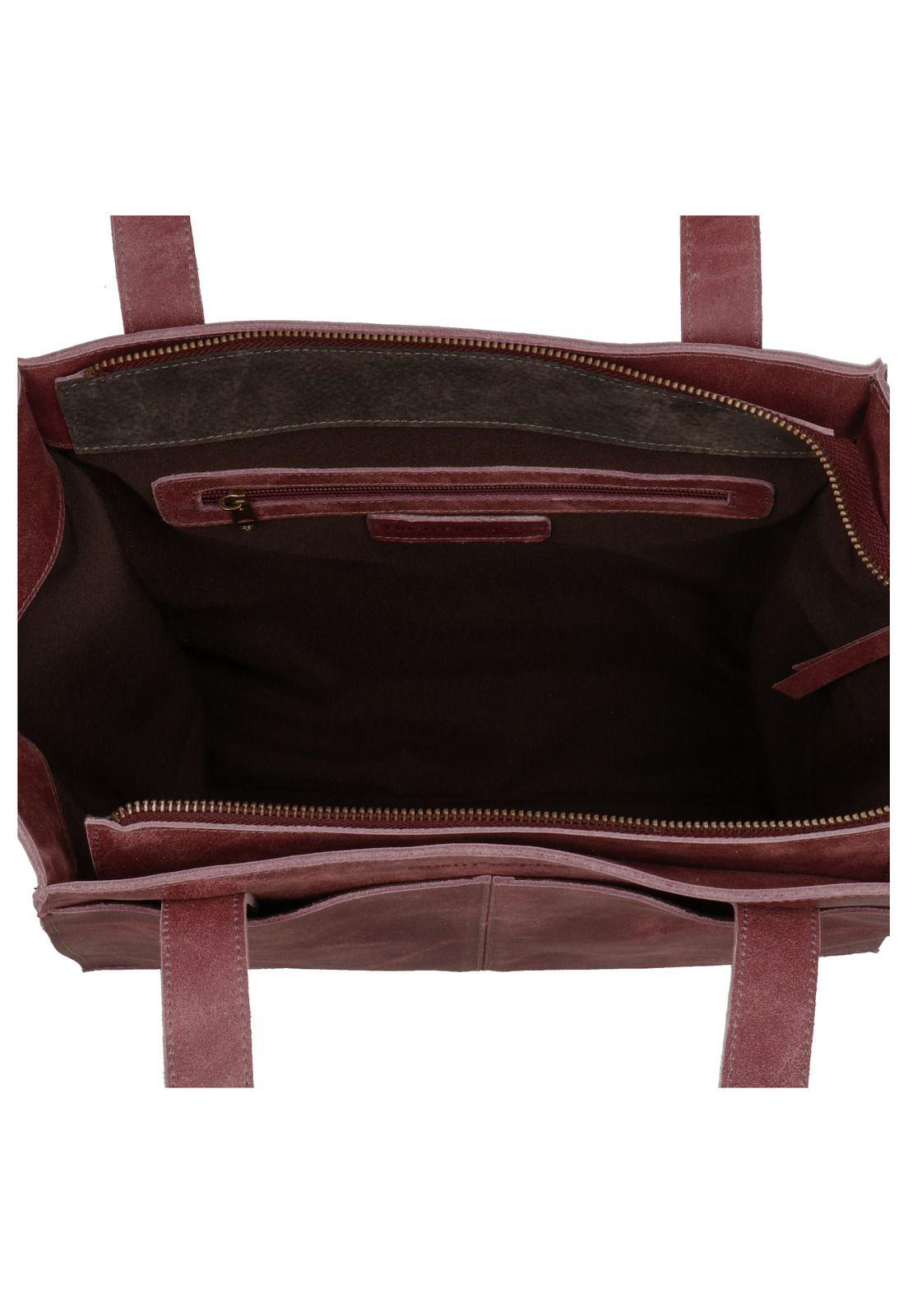 Cartera Cuero Mujer Lisboa Tote Burdeo-4