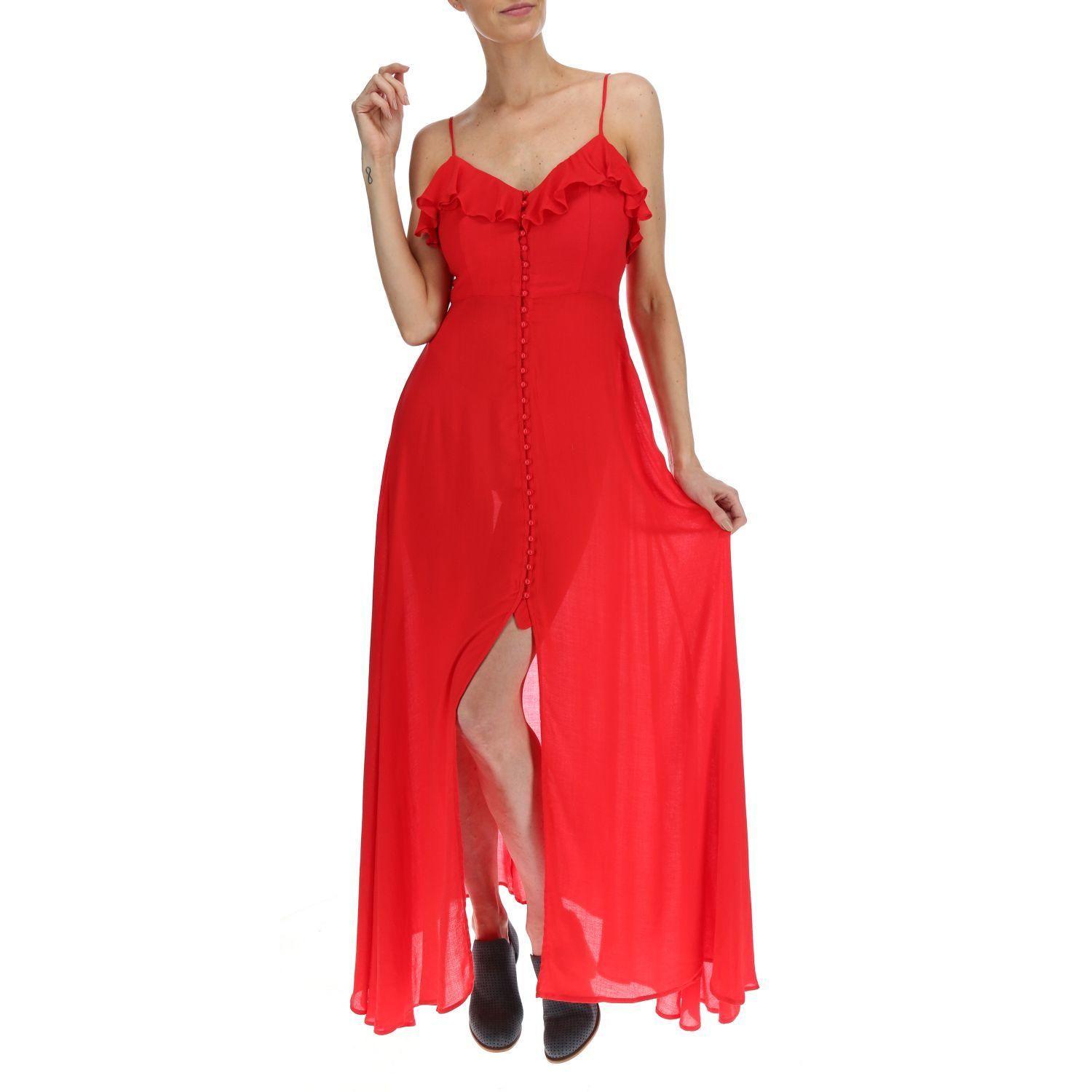 Vestido Largo Mujer Almeria Rojo-4