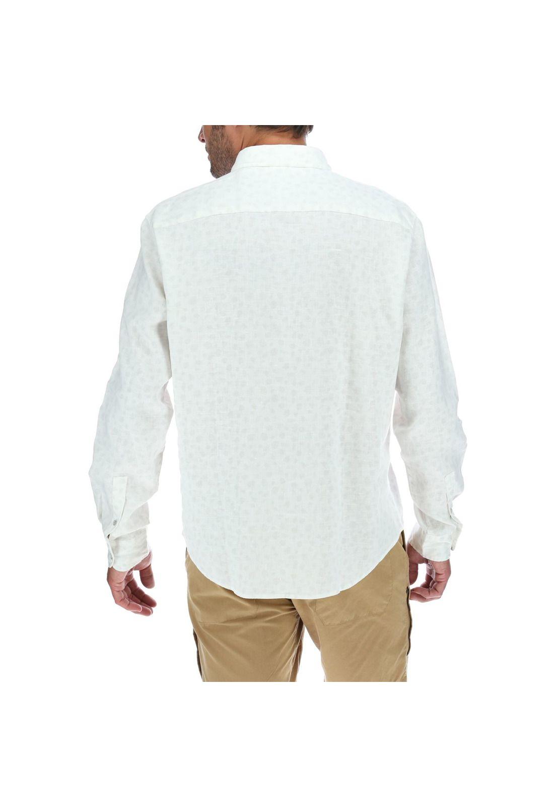 Camisa Lino Hombre Linenflowers Blanco Rockford-2
