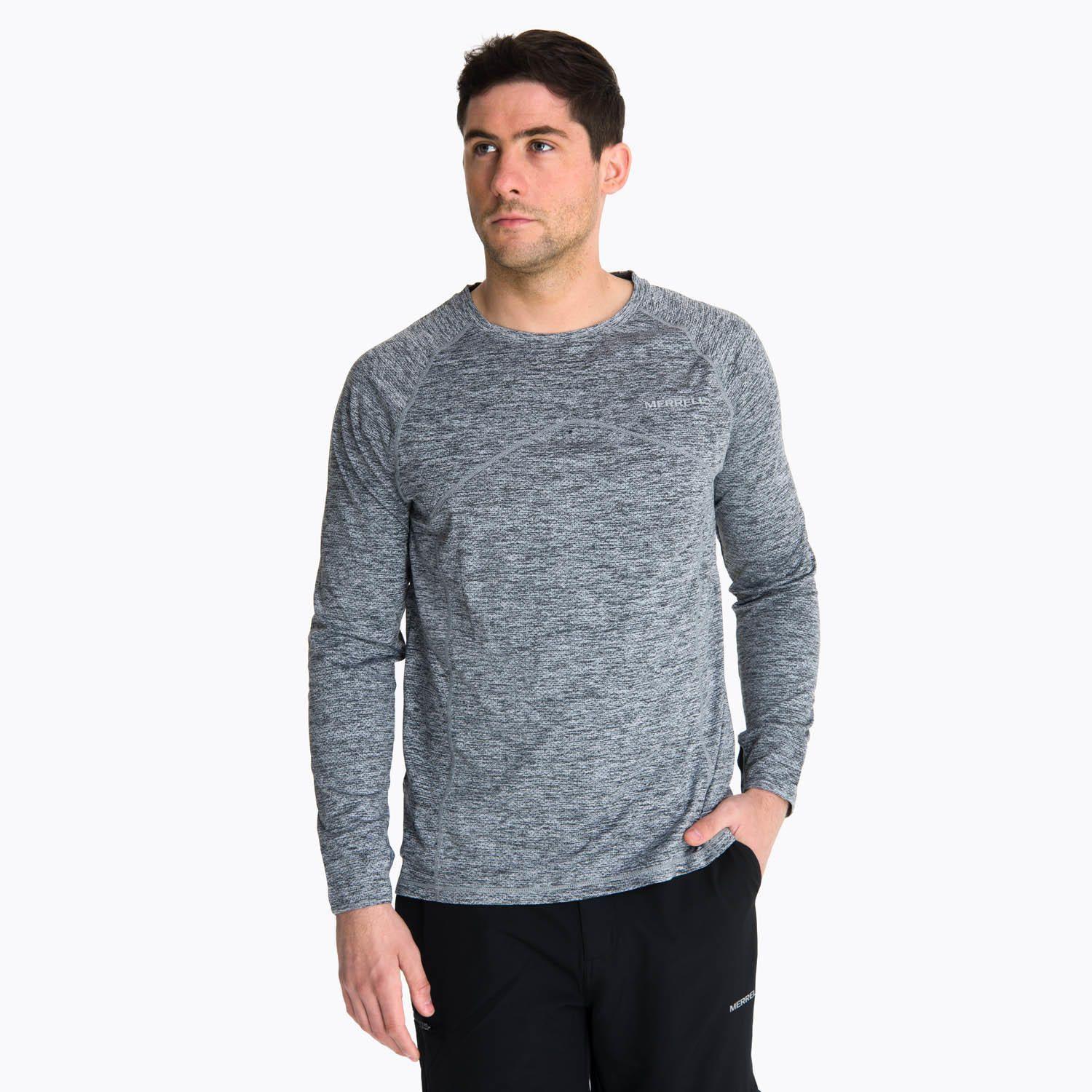 Polera Manga Larga Hombre Sport Gris Oscuro -0