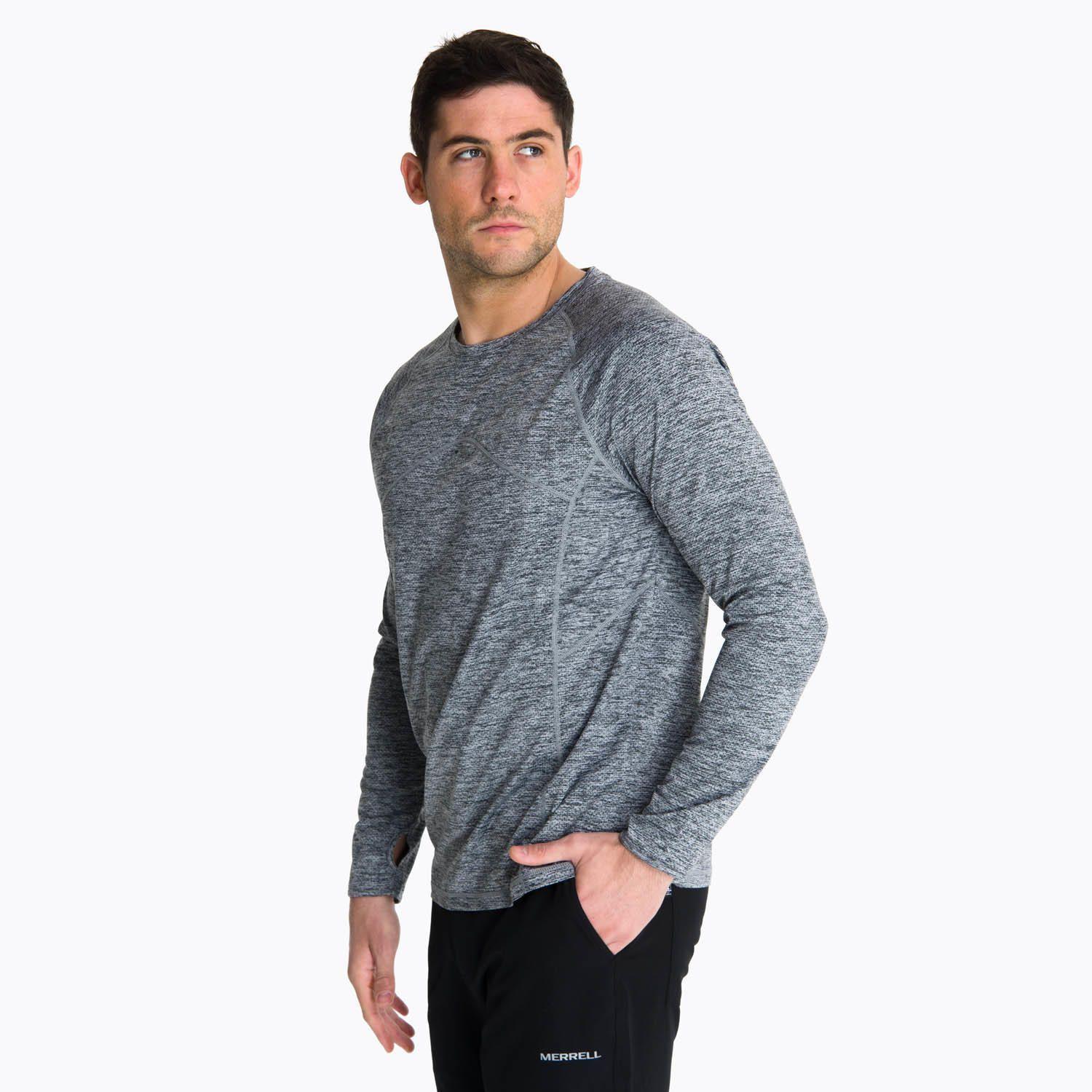 Polera Manga Larga Hombre Sport Gris Oscuro -1