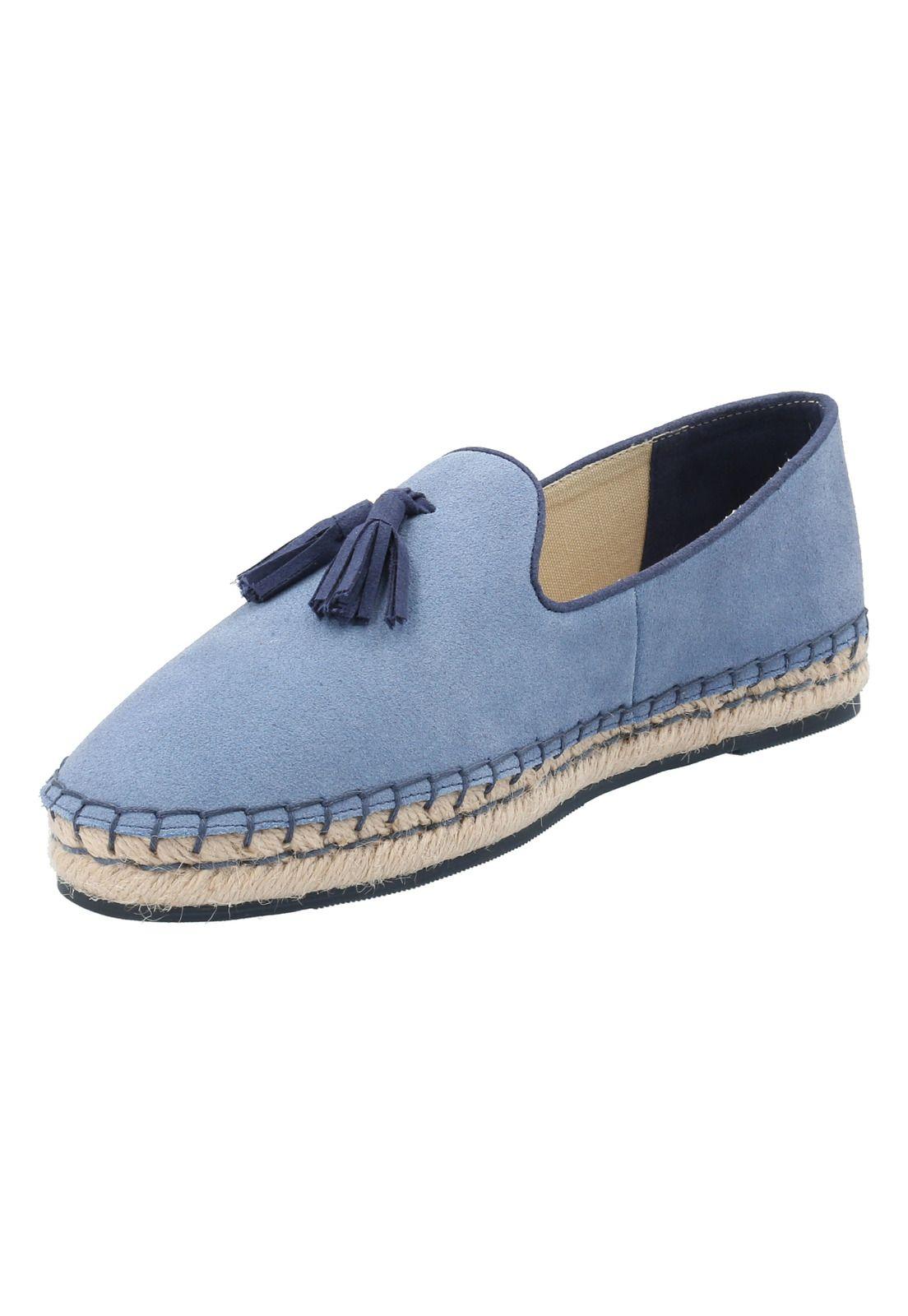 Alpargata Cuero Mujer Amareza Azul -3