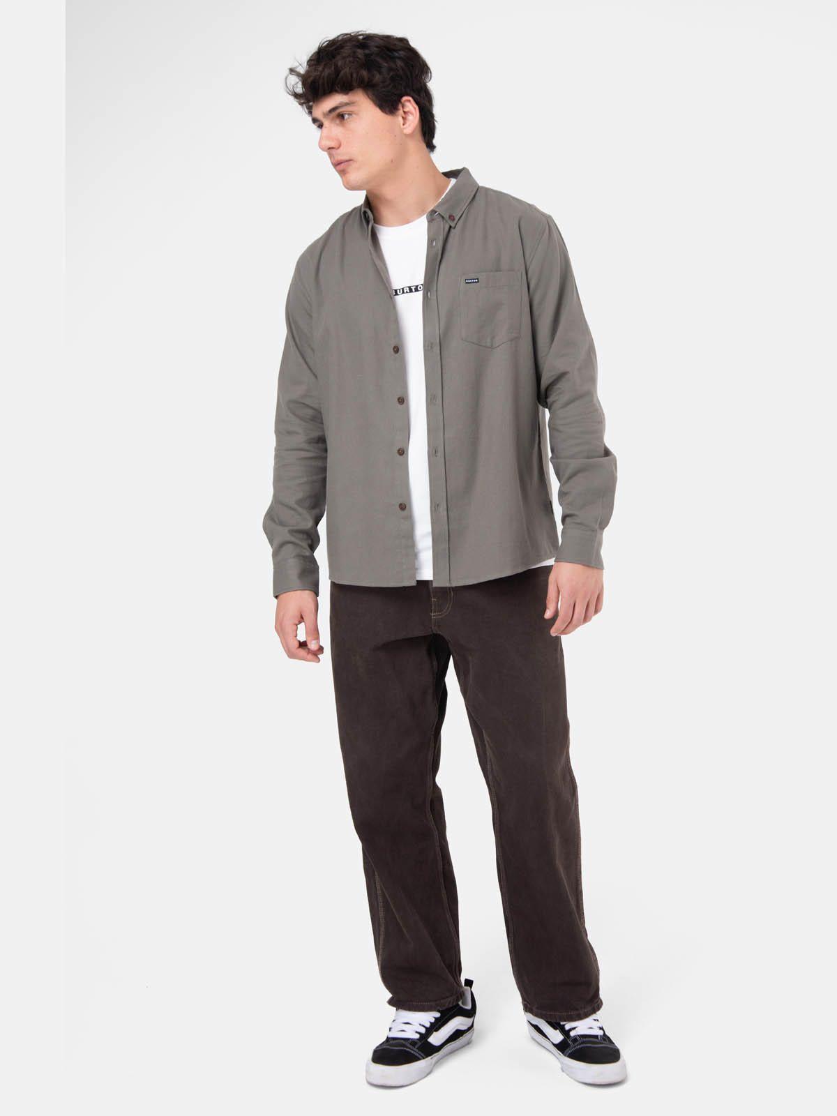 Camisa Hombre Manga Larga Verde -4