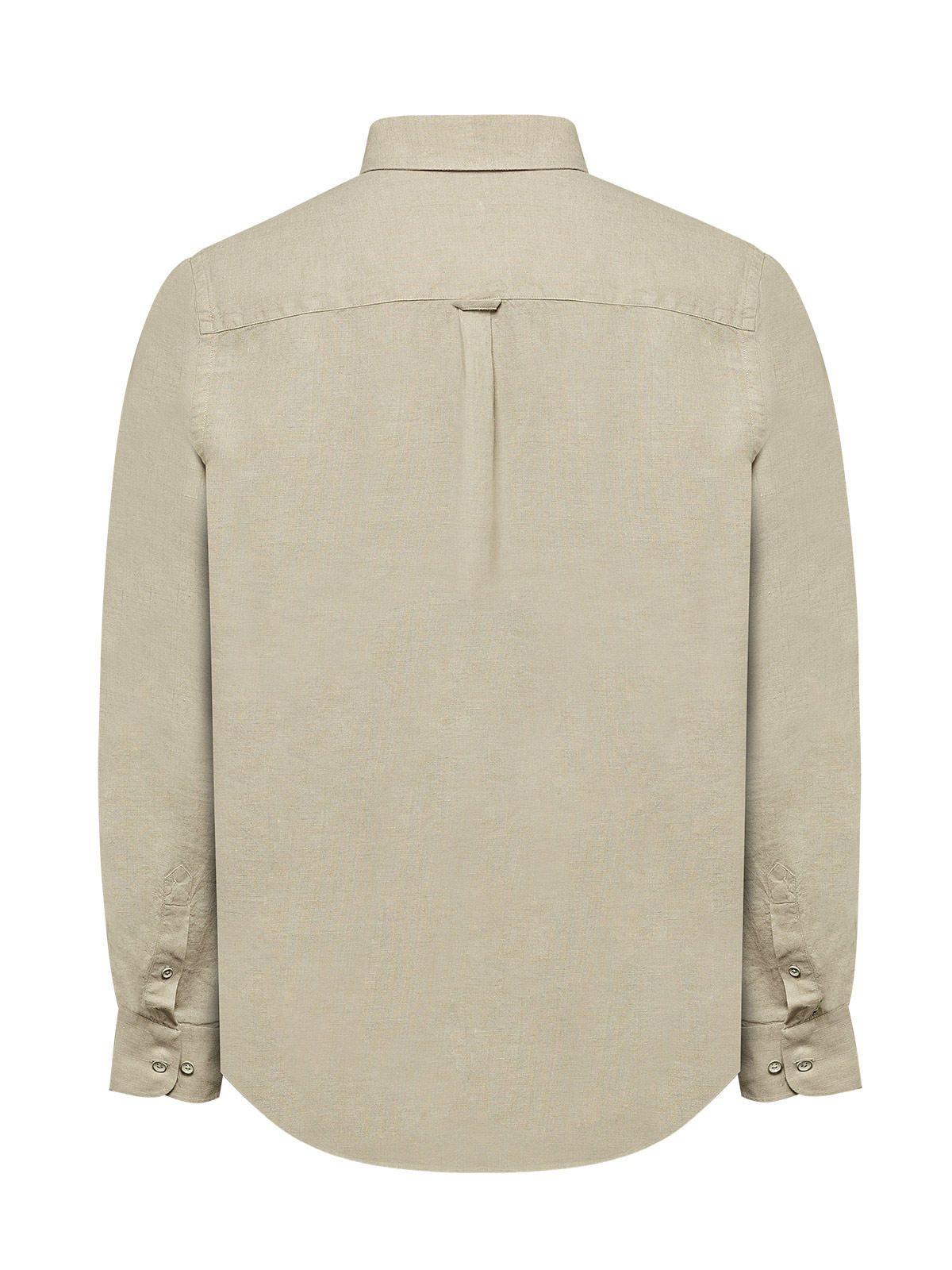 Camisa Lino Hombre Linen Beige-1