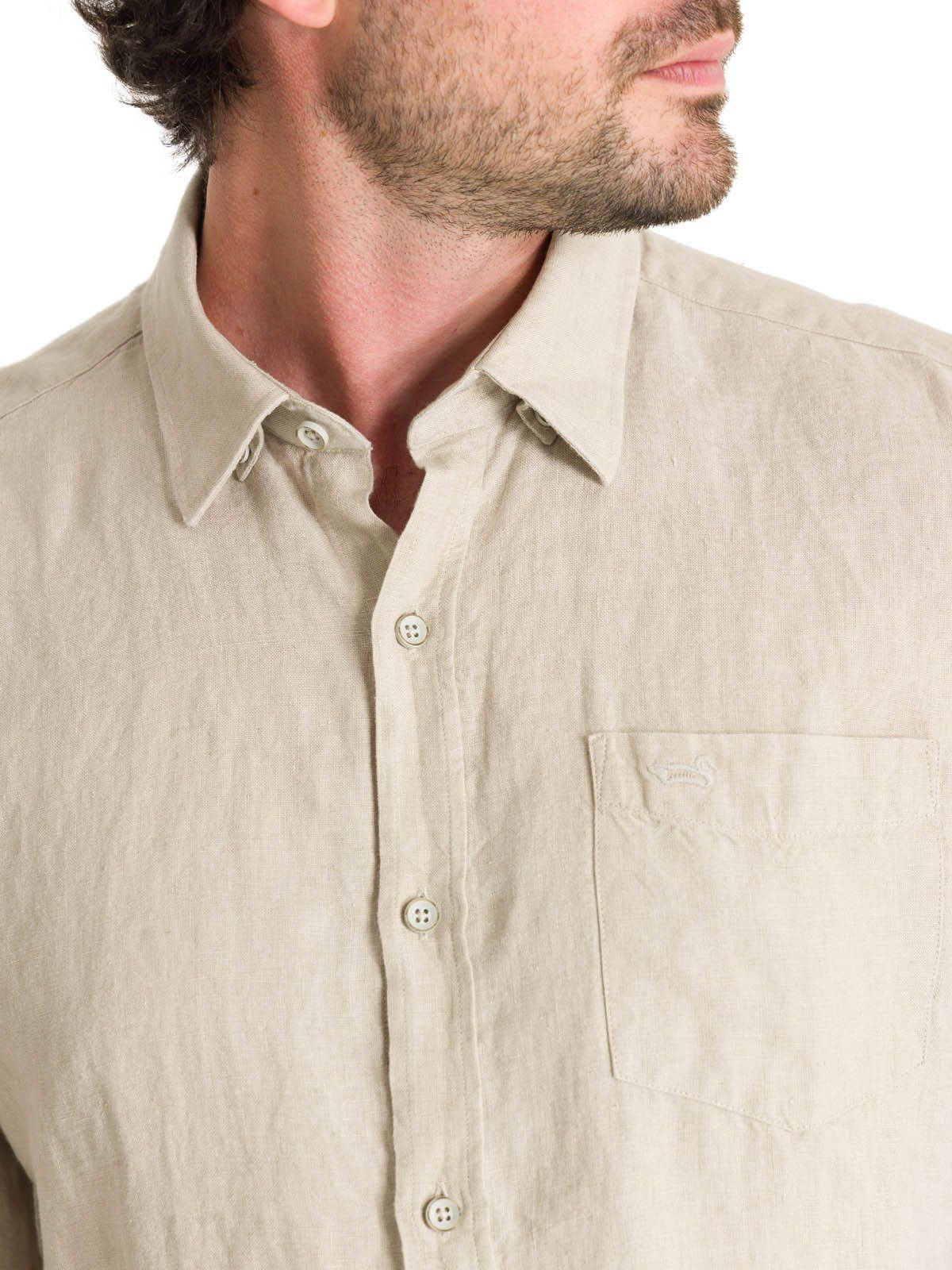 Camisa Lino Hombre Linen Beige-6