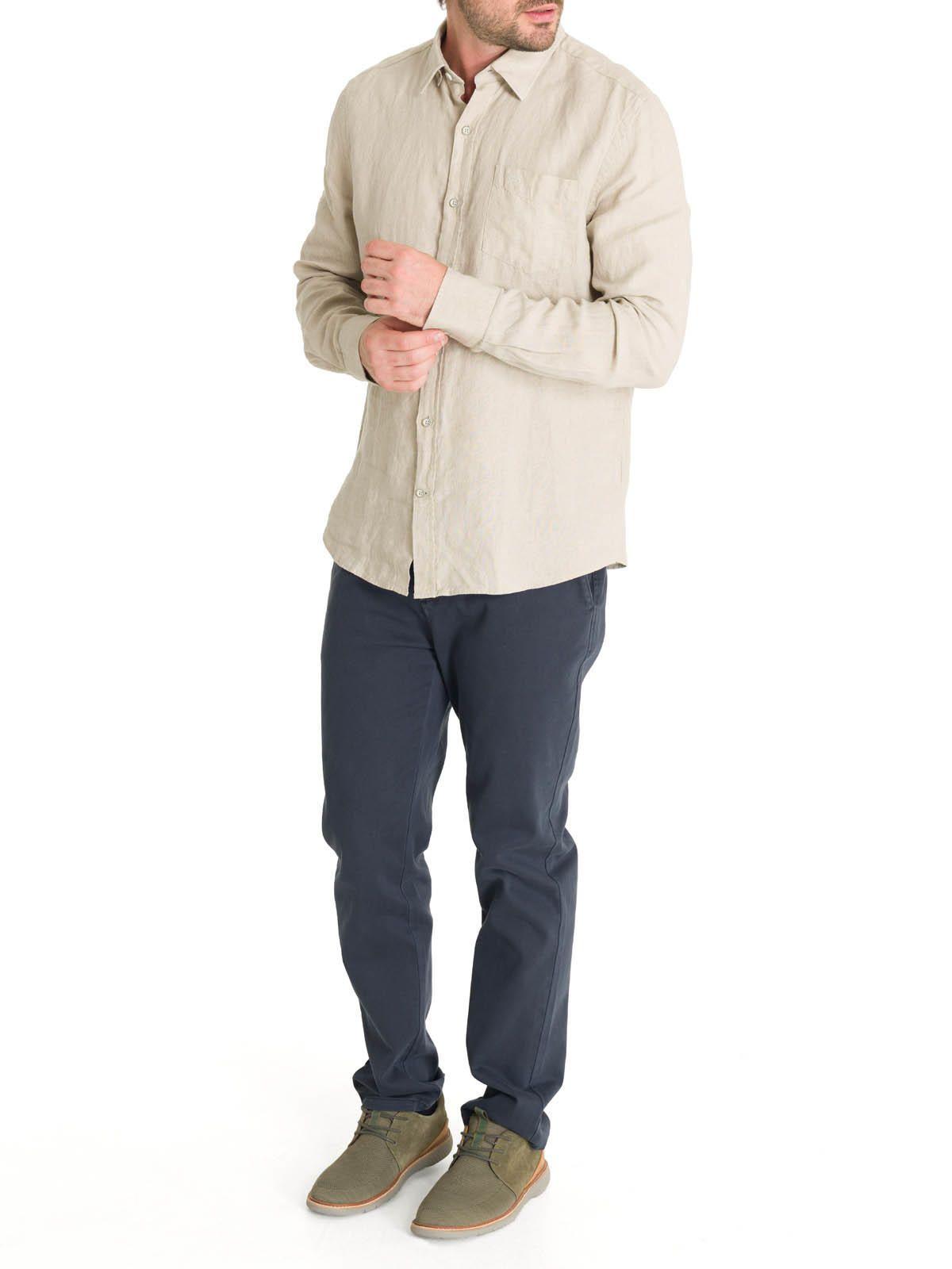 Camisa Lino Hombre Linen Beige-7