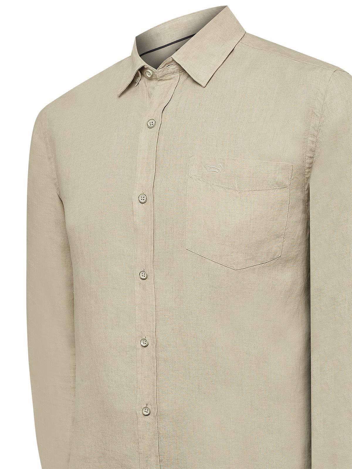 Camisa Lino Hombre Linen Beige-3