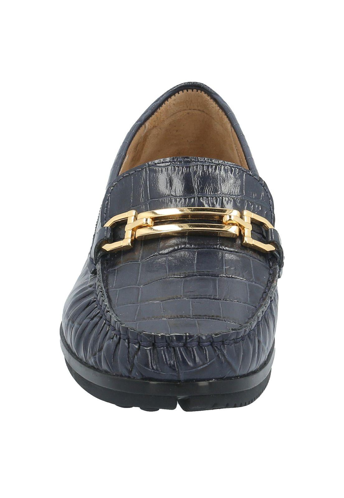 Mocasin Cuero Mujer Marine Azul-2