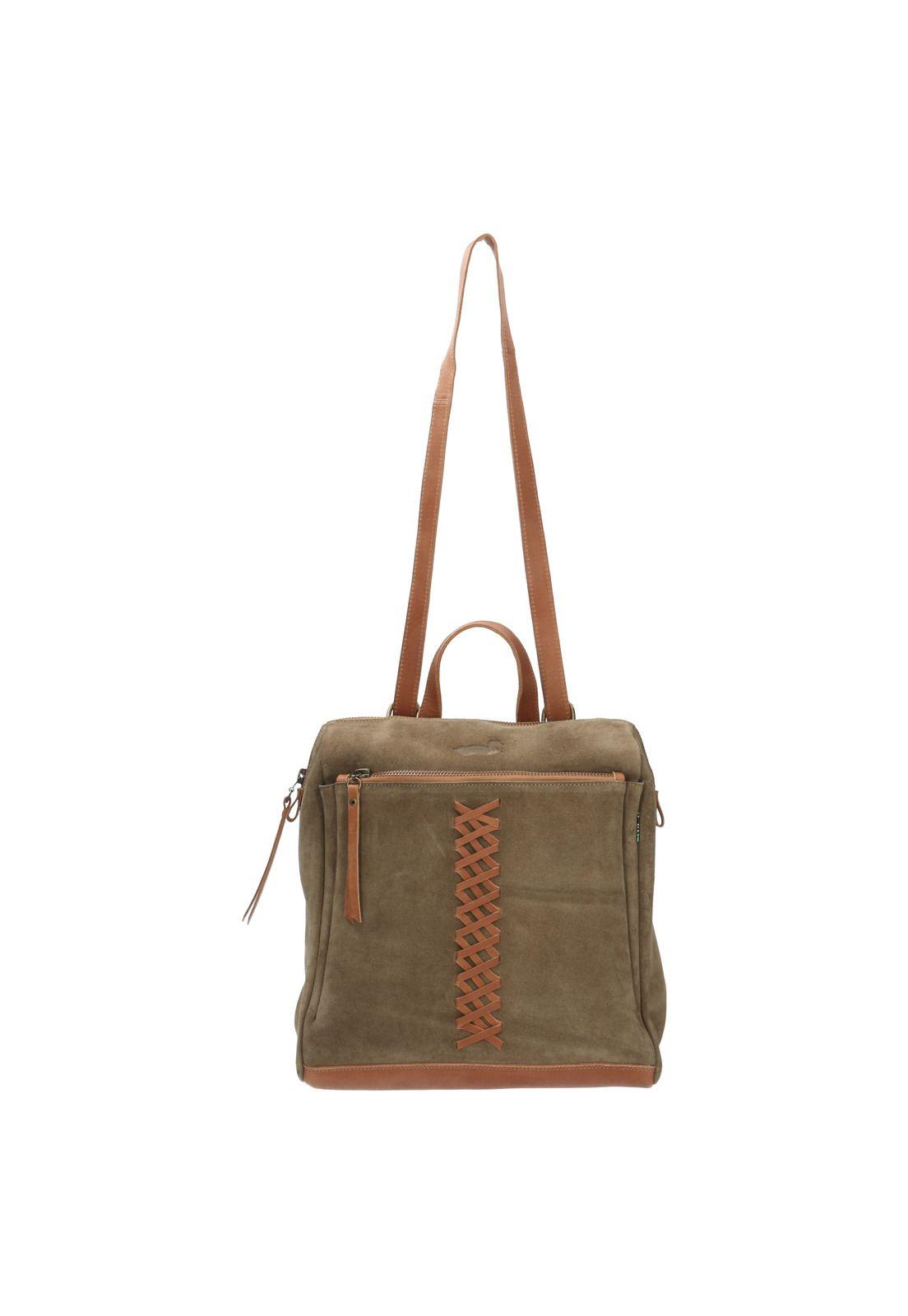 Mochila Cuero Mujer Mele Backbag Verde-0