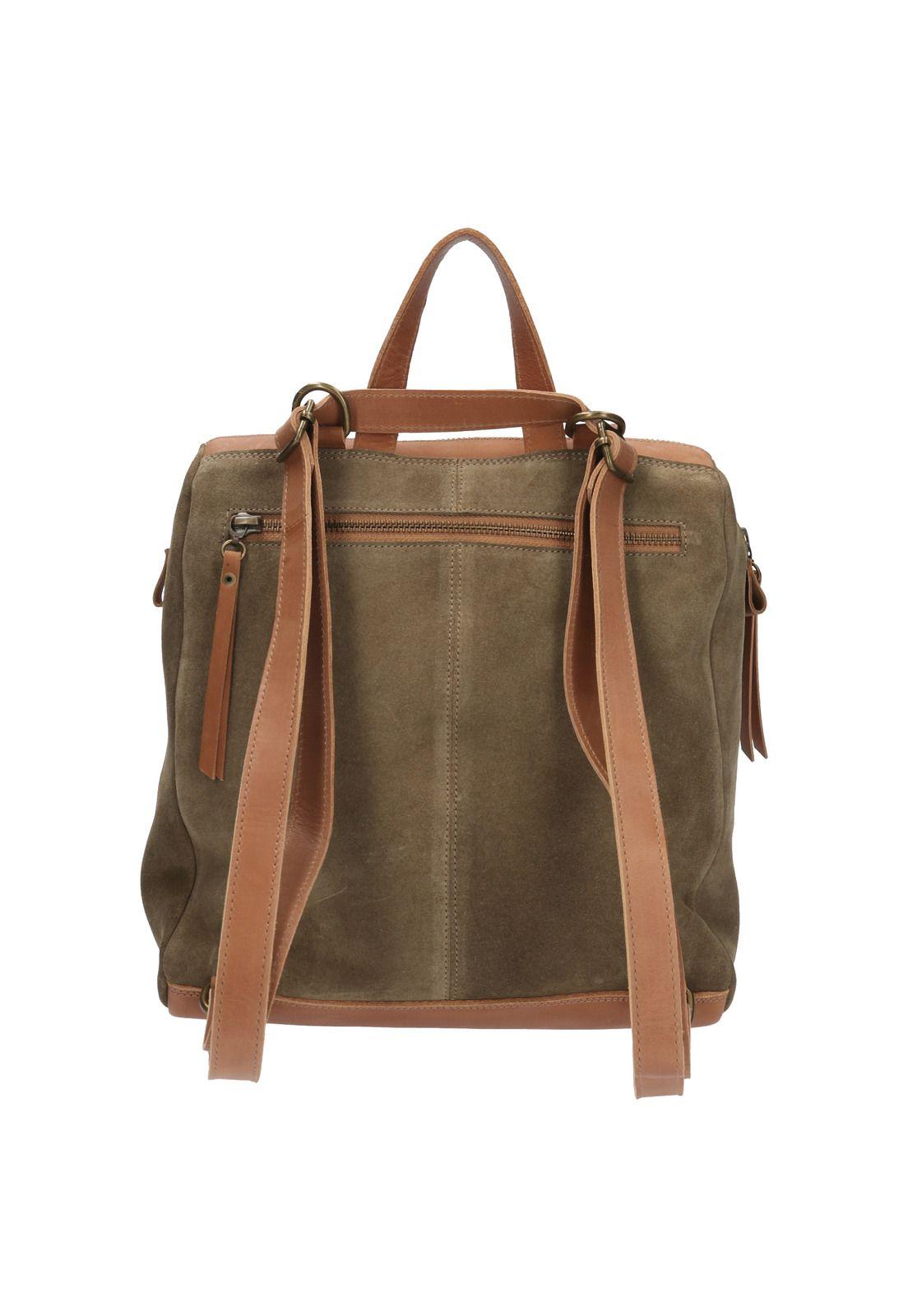 Mochila Cuero Mujer Mele Backbag Verde-3