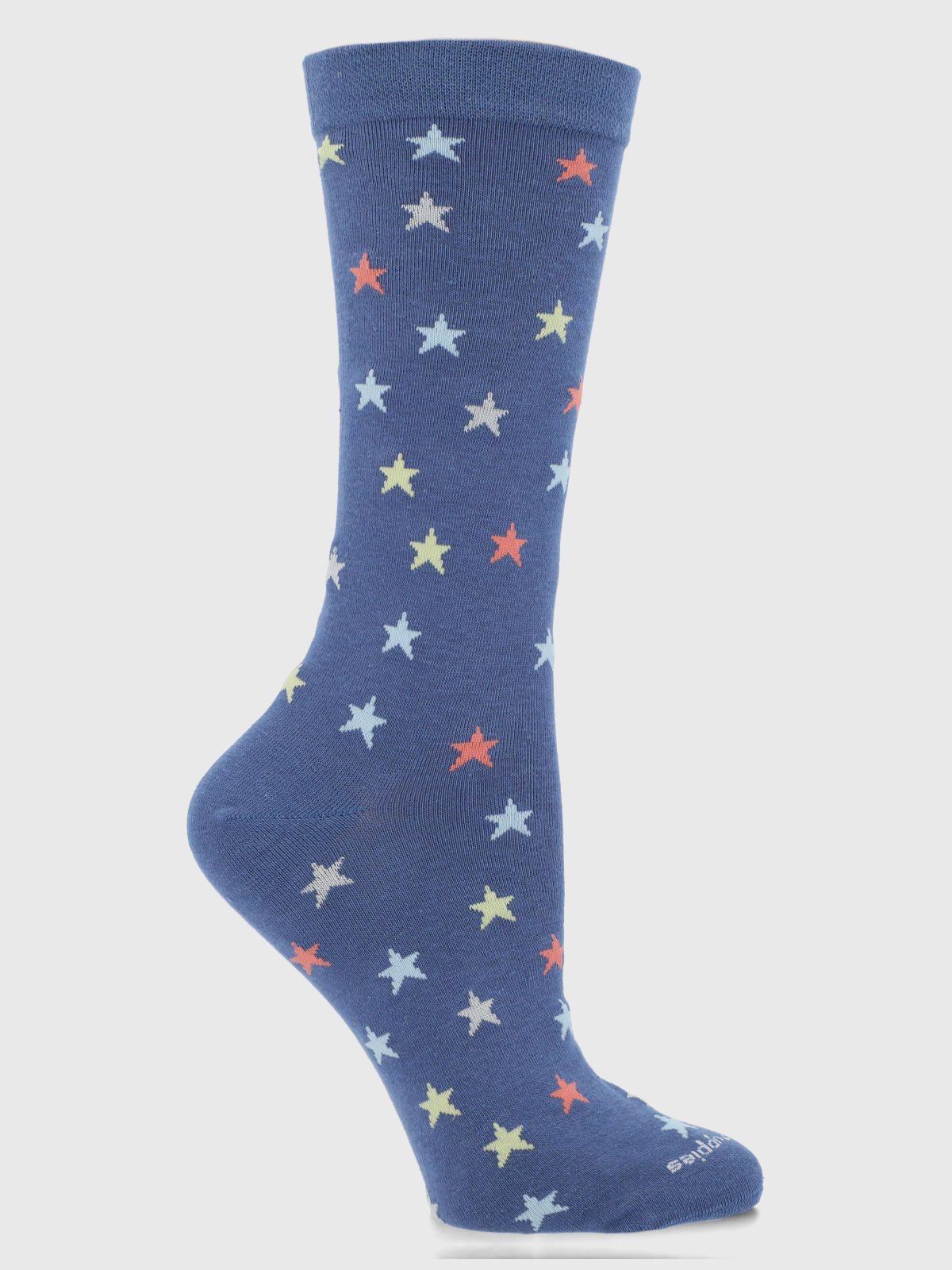 Calcetin Algodón Mujer C Cuff Star Azul-0