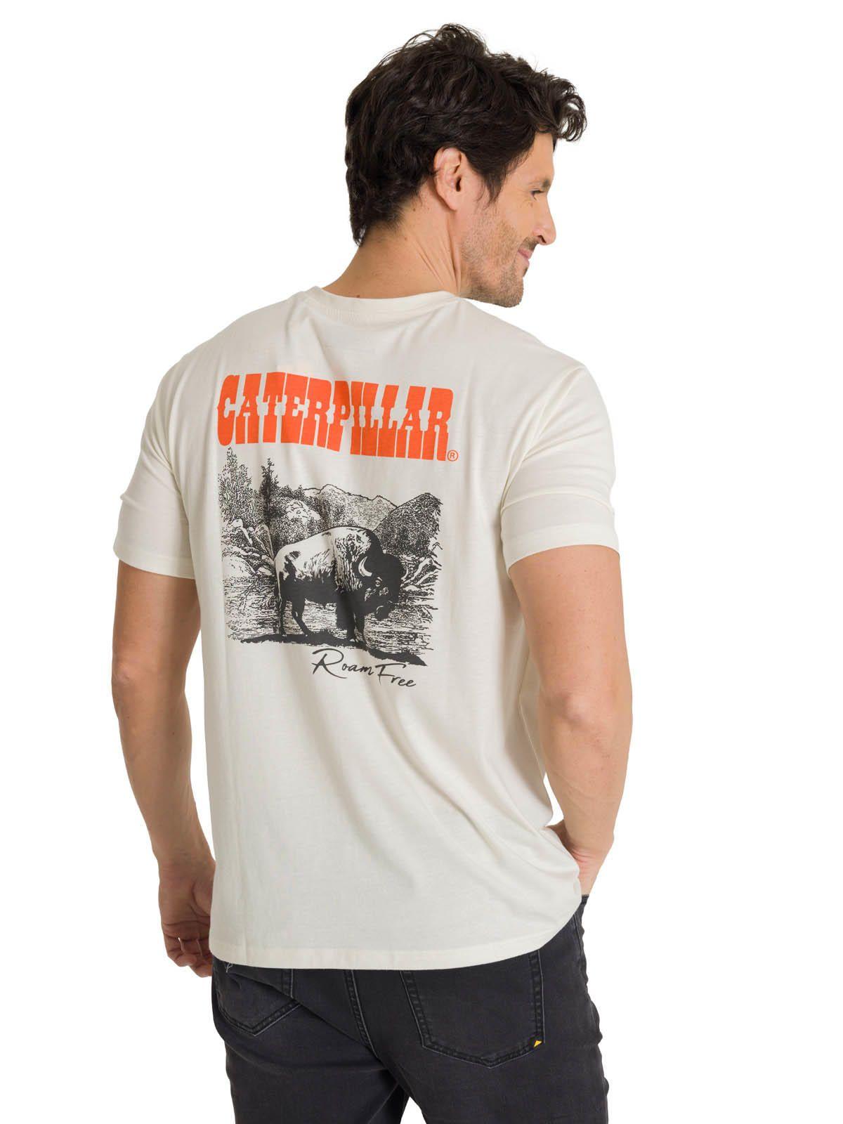 Polera Manga Corta Hombre Roam Free Bison Blanco-3