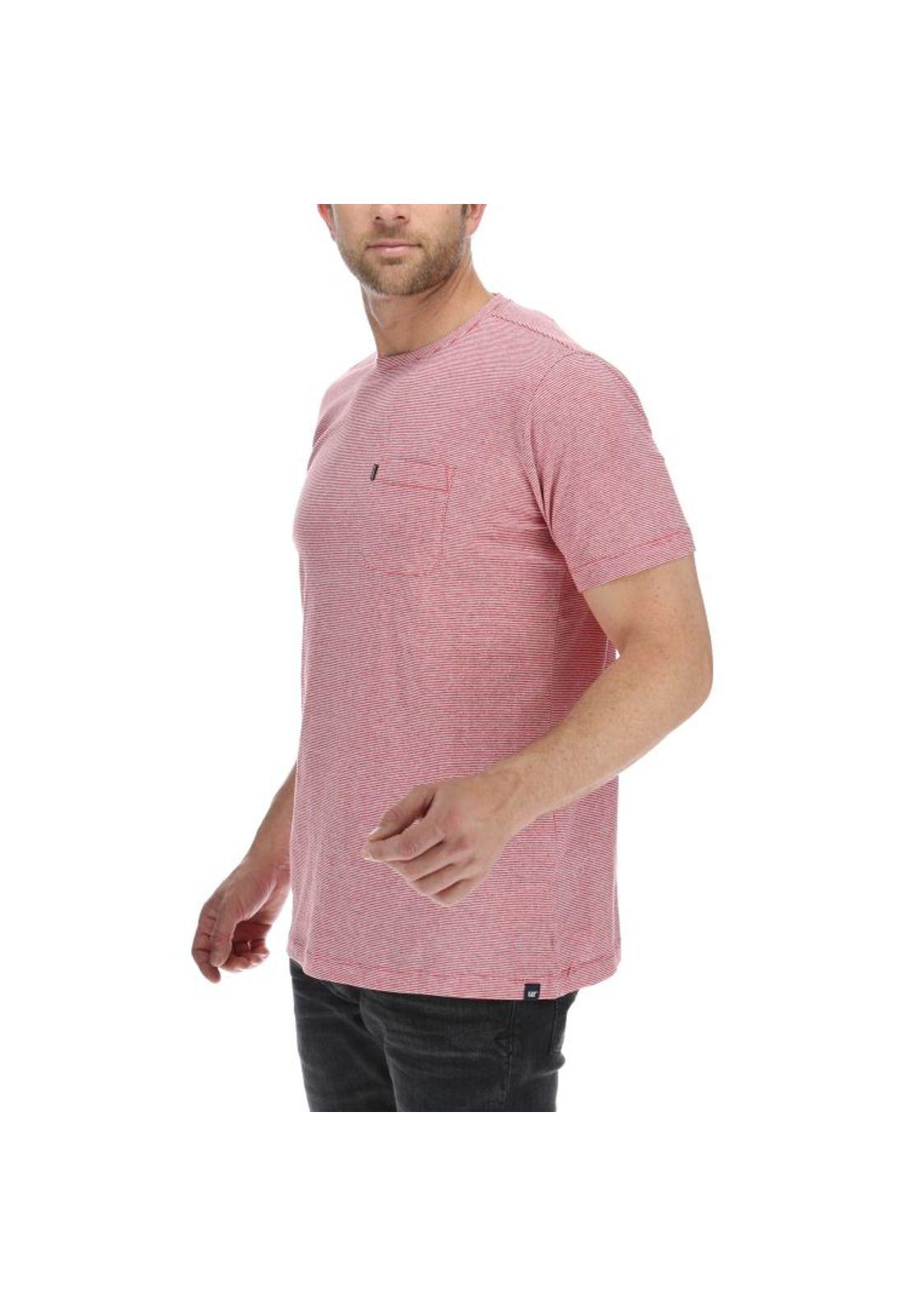 Polera Mc Hombre Stripes Rounded S/S Tee Rojo-1