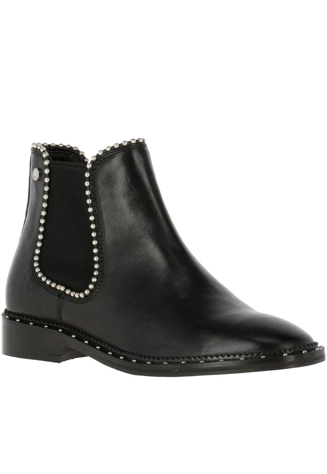 Botin Cuero Mujer Anneli Negro-0