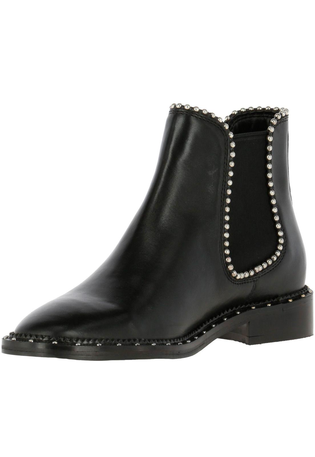 Botin Cuero Mujer Anneli Negro-1