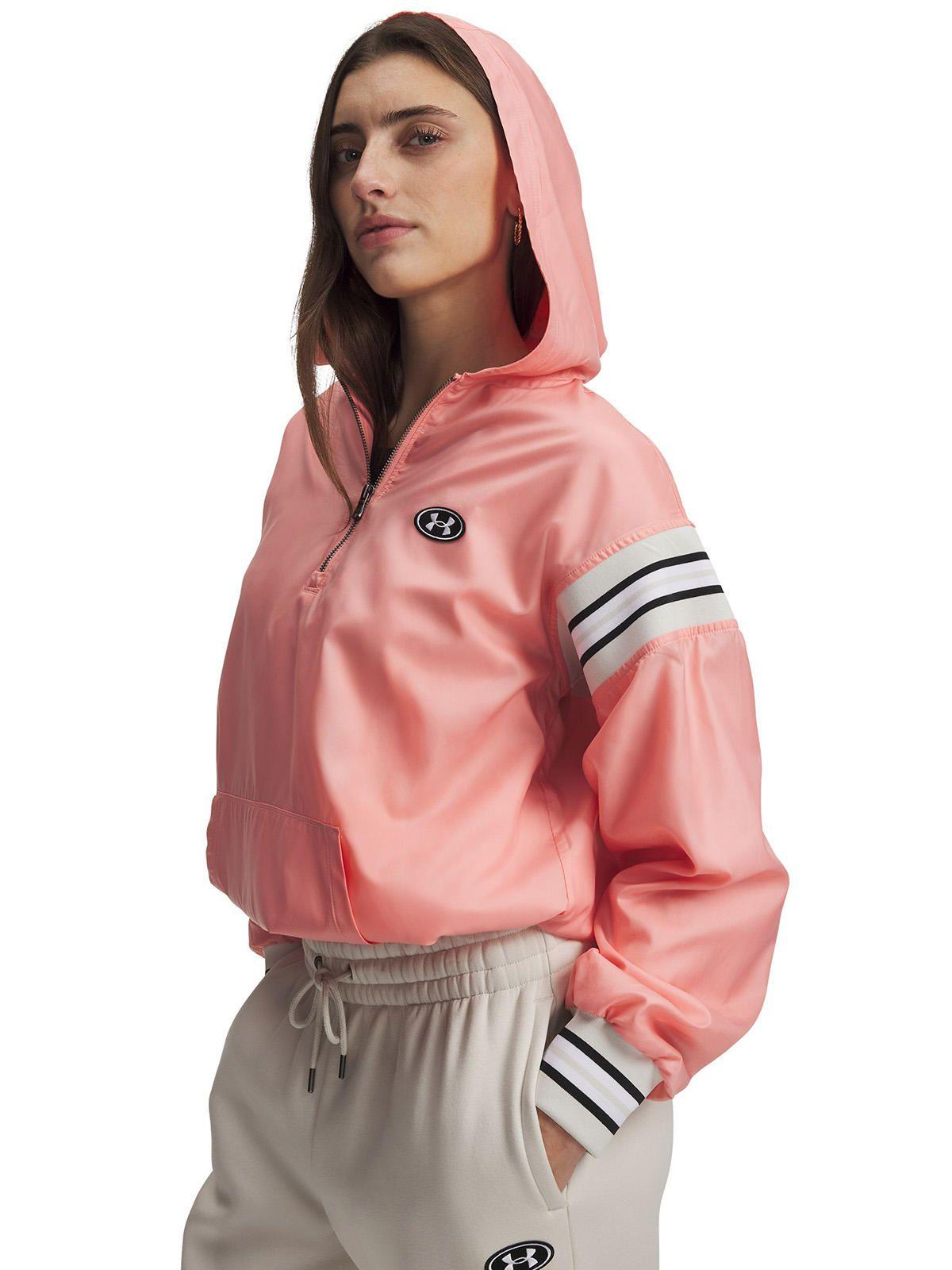 Poleron Mujer Icon Woven Heritage ¼ Zip Rosado-0