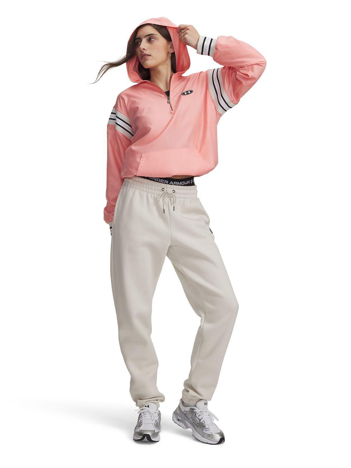 Poleron Mujer Icon Woven Heritage ¼ Zip Rosado-3