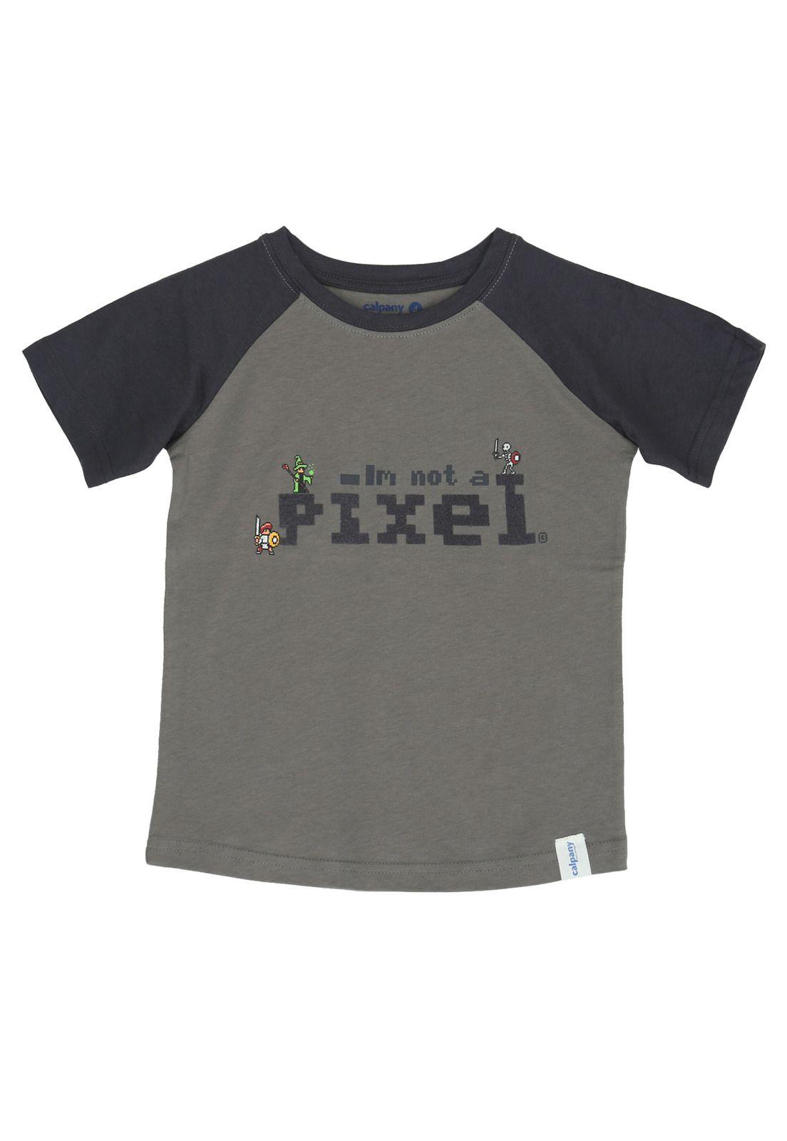 Polera M/C Niño Pixel Gris-0