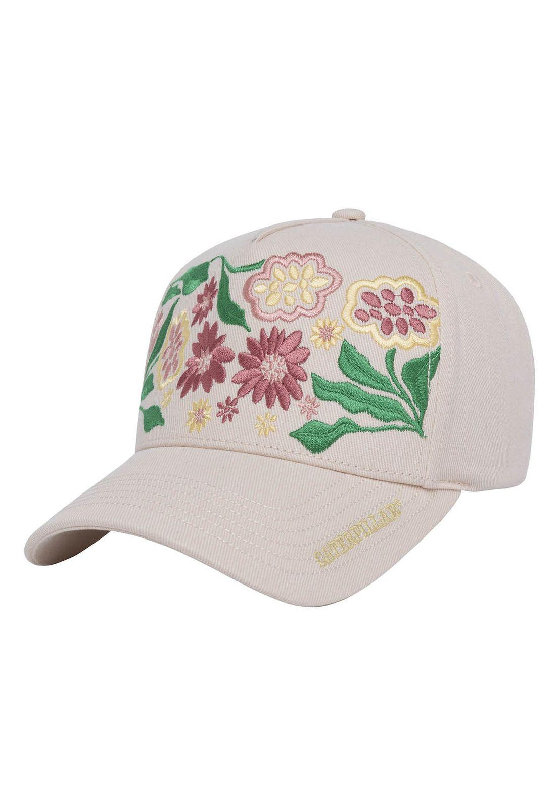 Jockey Bordado Flower Hat Mujer Blanco-2