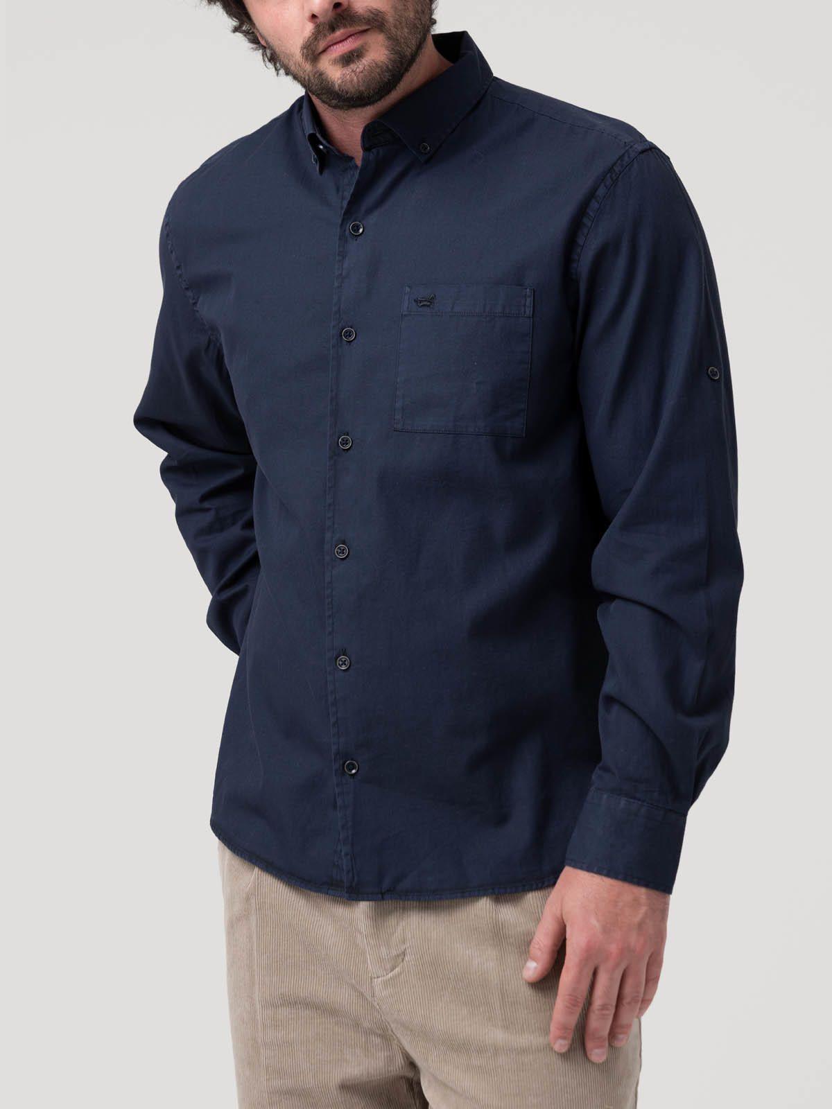 Camisa Algodón Orgánico Hombre Leeds Azul oscuro-4