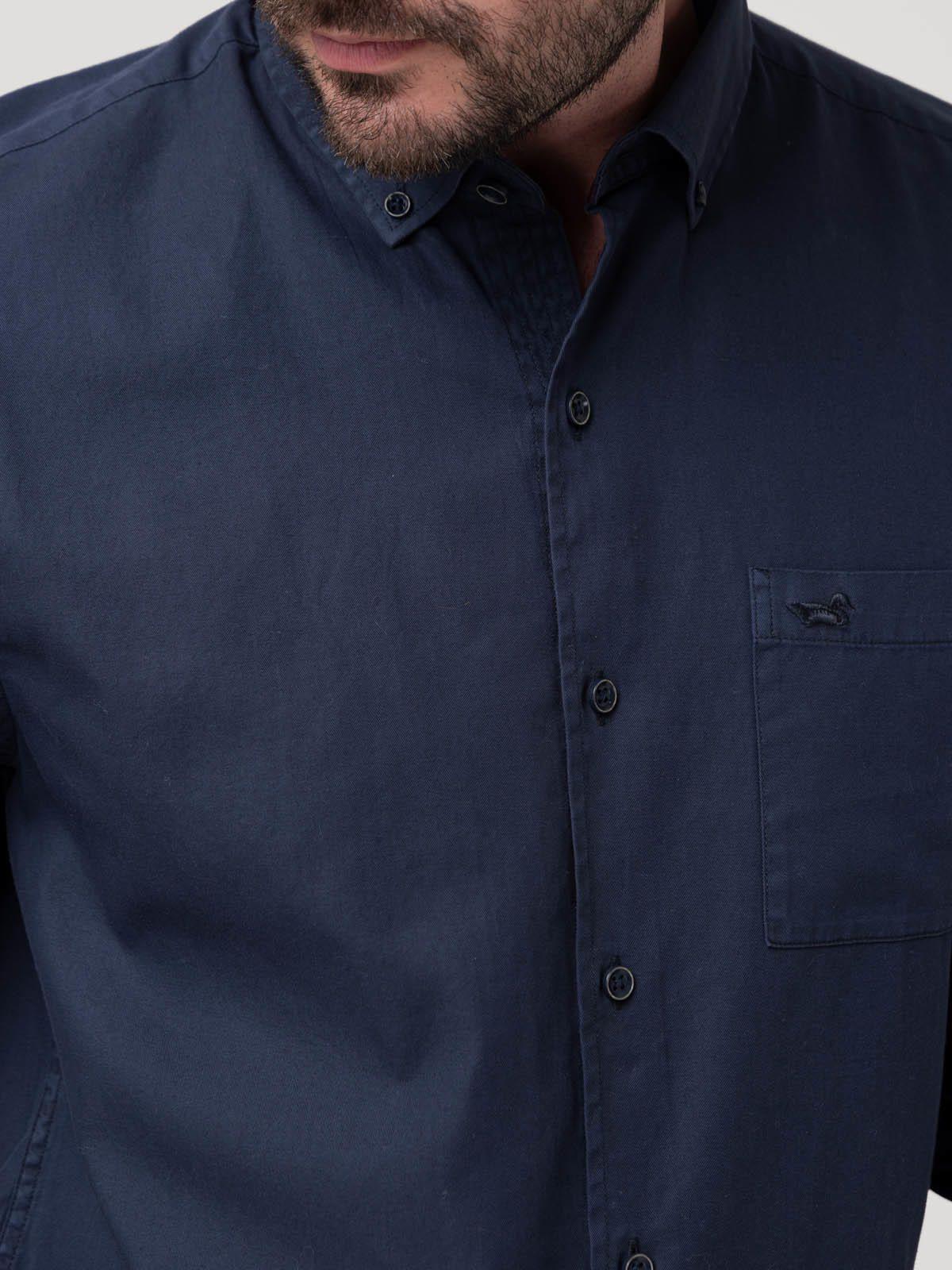 Camisa Algodón Orgánico Hombre Leeds Azul oscuro-6