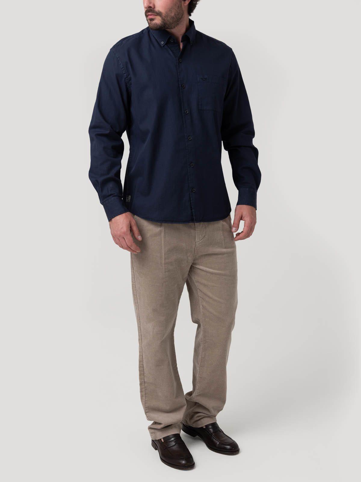 Camisa Algodón Orgánico Hombre Leeds Azul oscuro-7