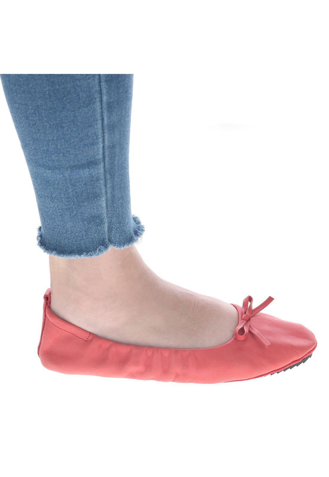 Ballerina Mujer Cuero Pocket Ballerina Rojo-0