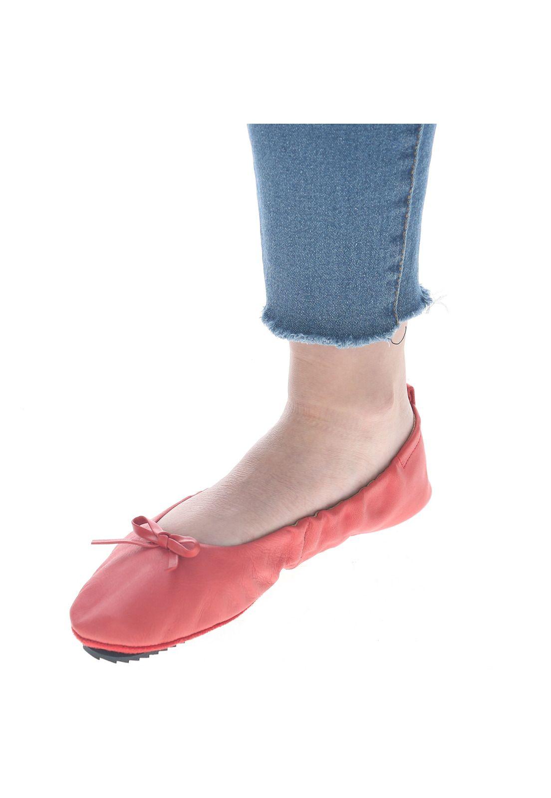 Ballerina Mujer Cuero Pocket Ballerina Rojo-3