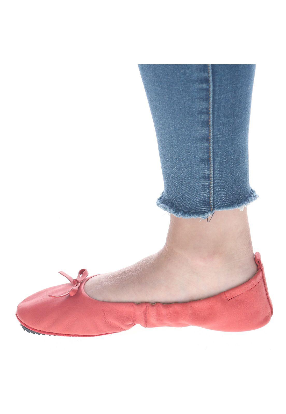 Ballerina Mujer Cuero Pocket Ballerina Rojo-4