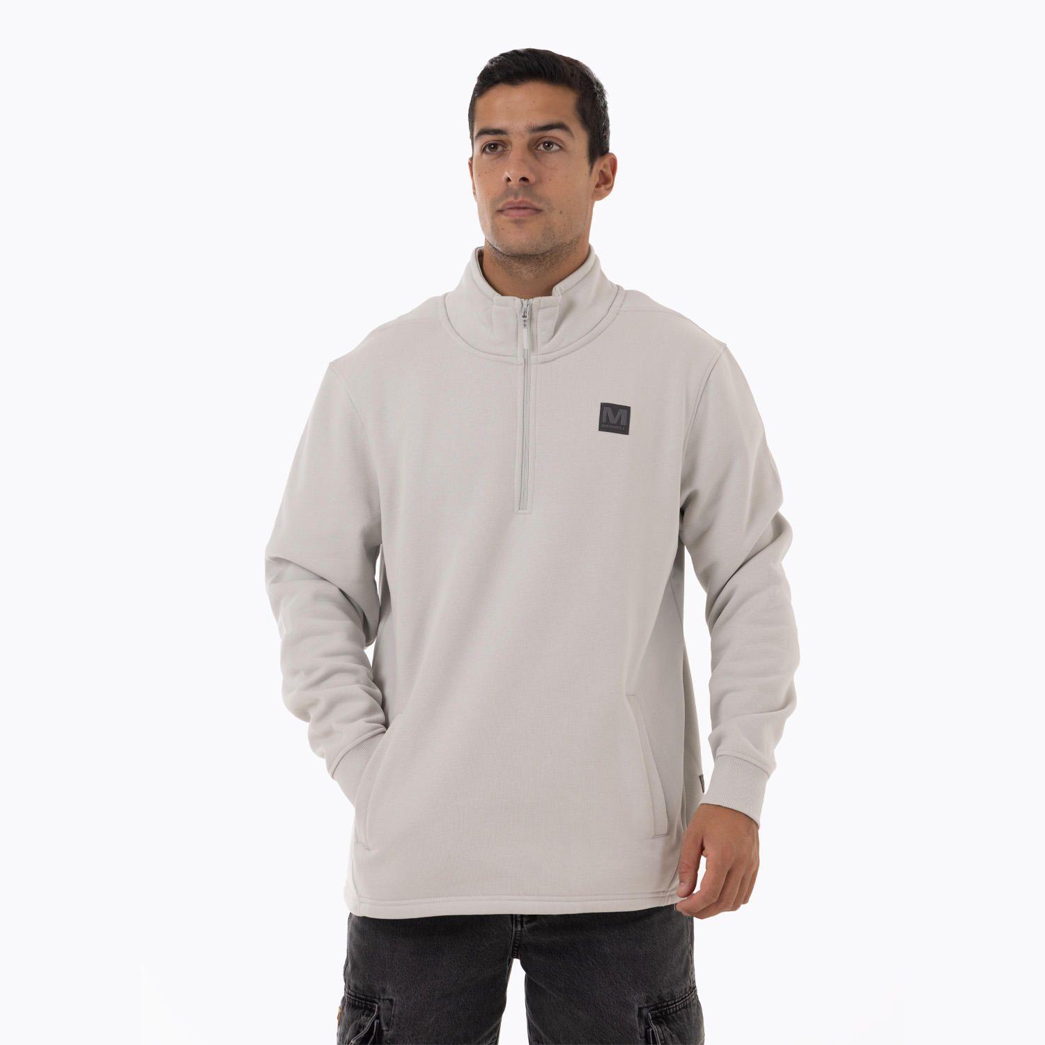 Polerón Hombre Lepais Zip Gris Claro-0