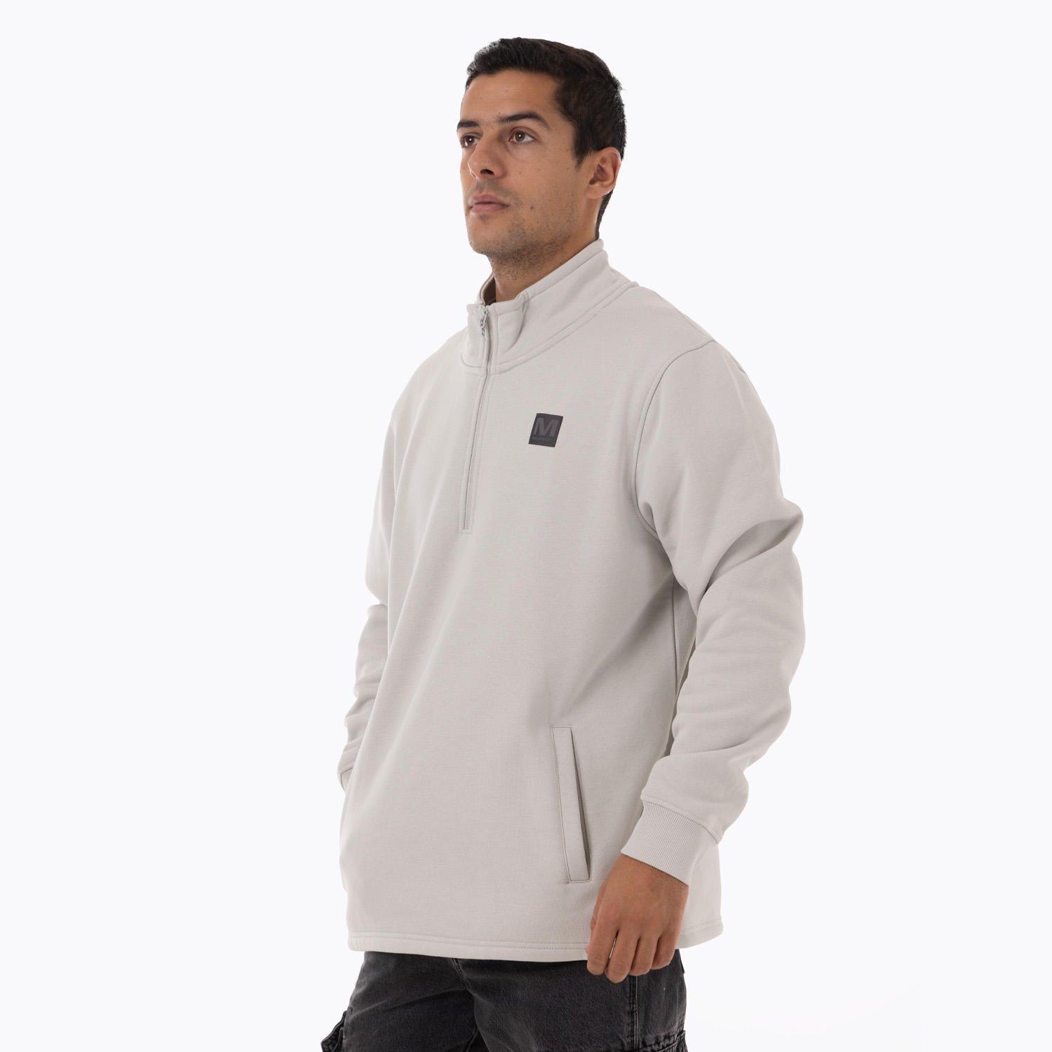 Polerón Hombre Lepais Zip Gris Claro-1