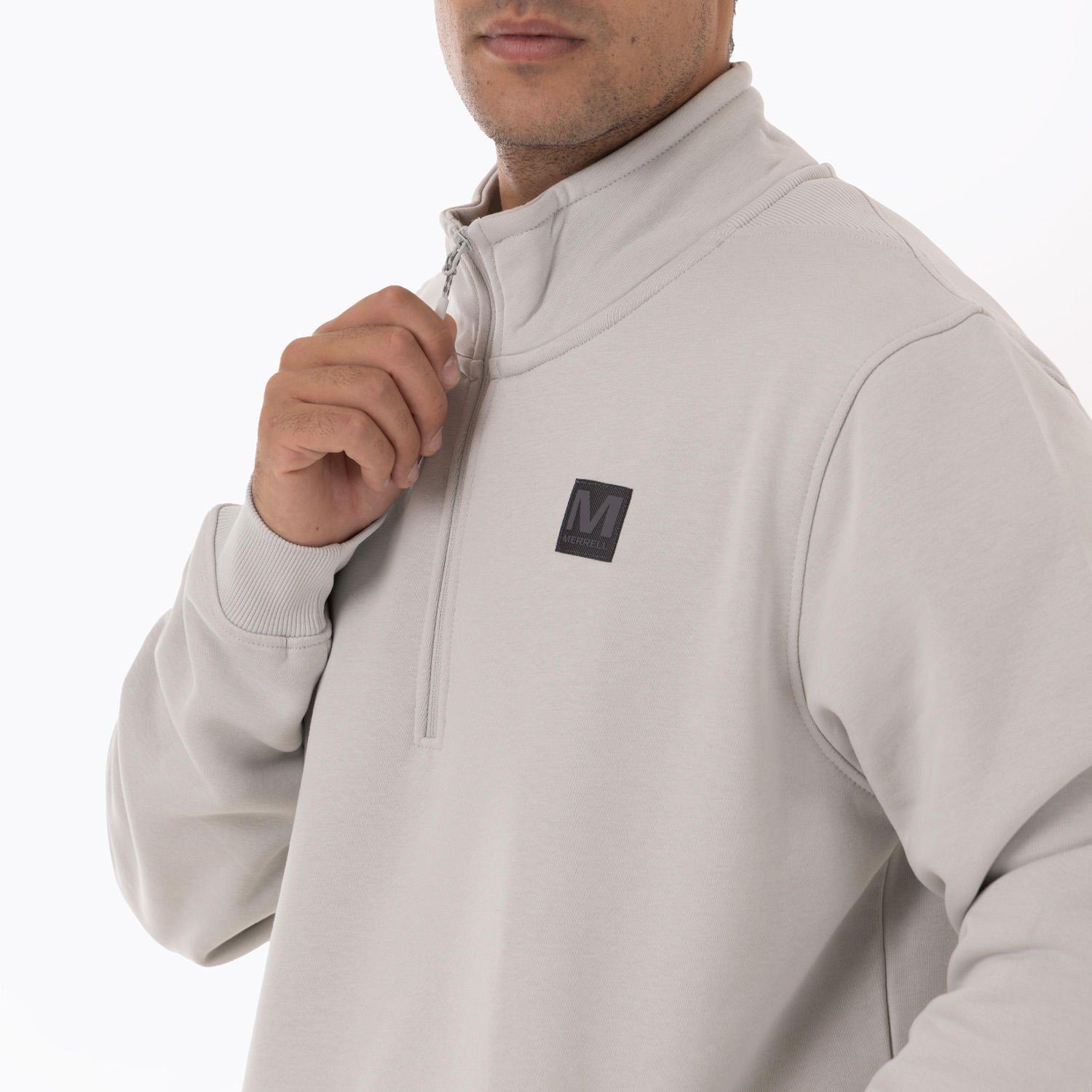 Polerón Hombre Lepais Zip Gris Claro-4