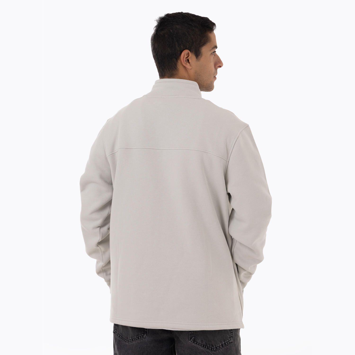 Polerón Hombre Lepais Zip Gris Claro-3