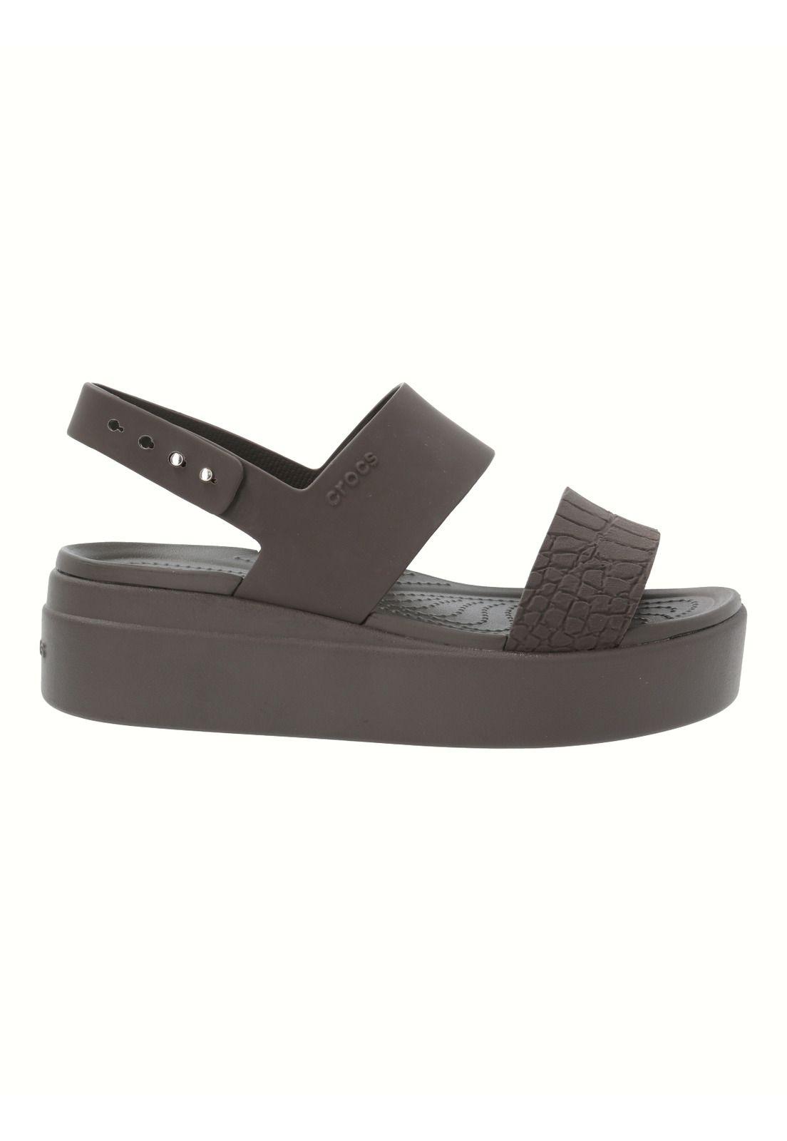 Sandalia Crocs Mujer Brooklyn Wedge Café-0