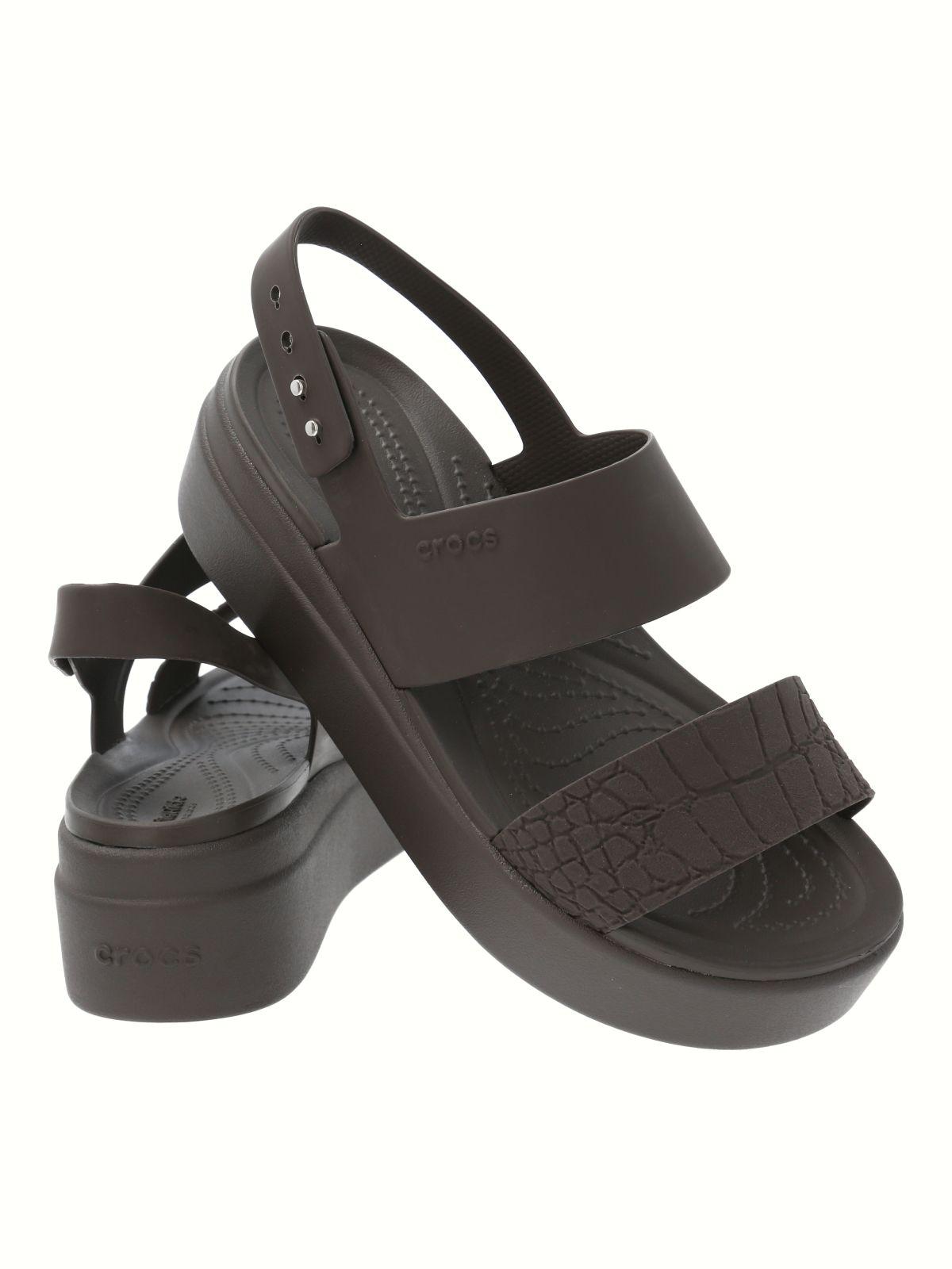 Sandalia Crocs Mujer Brooklyn Wedge Café-2
