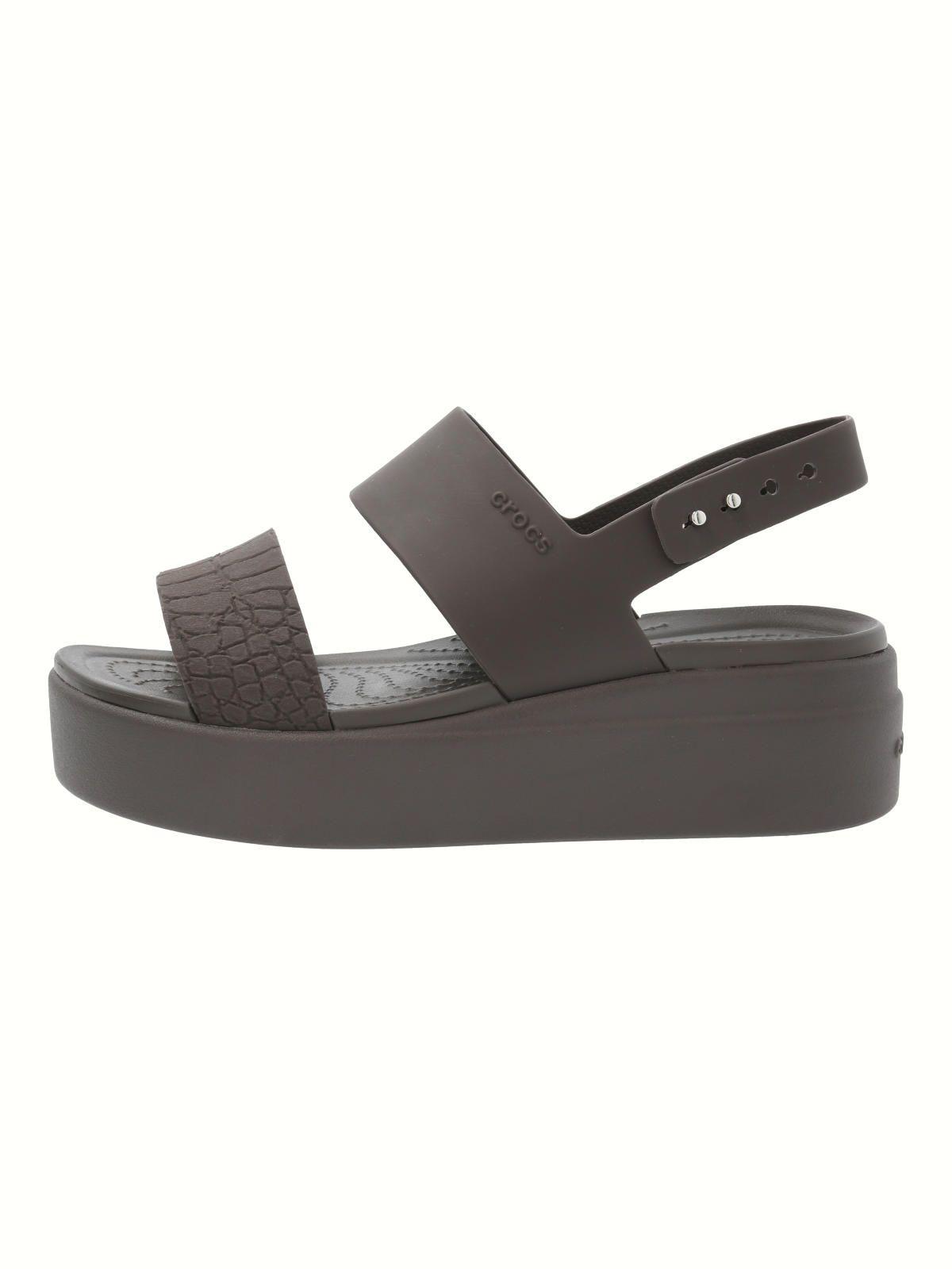 Sandalia Crocs Mujer Brooklyn Wedge Café-1
