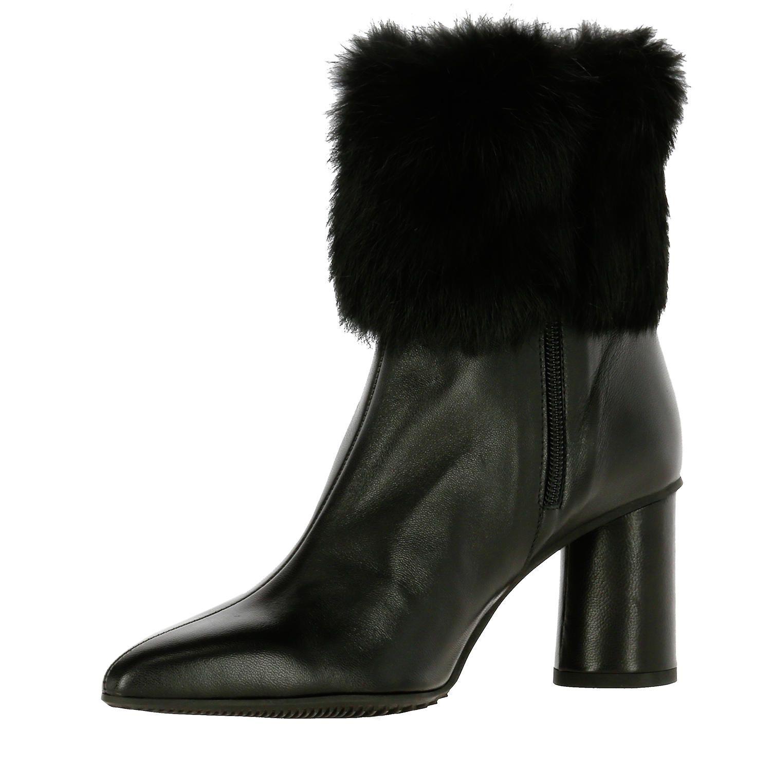 Botin Cuero Mujer Hermien Negro-1