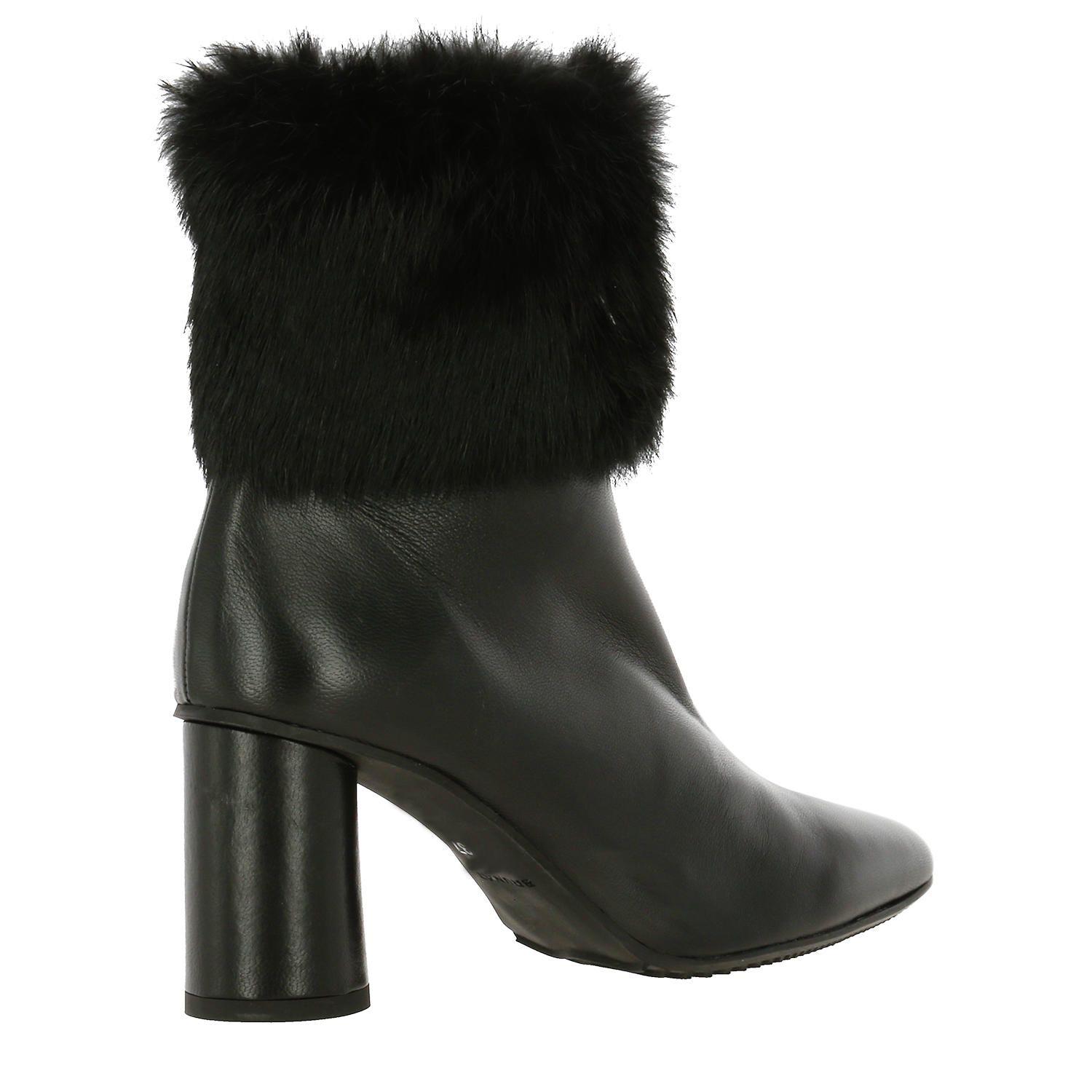 Botin Cuero Mujer Hermien Negro-4