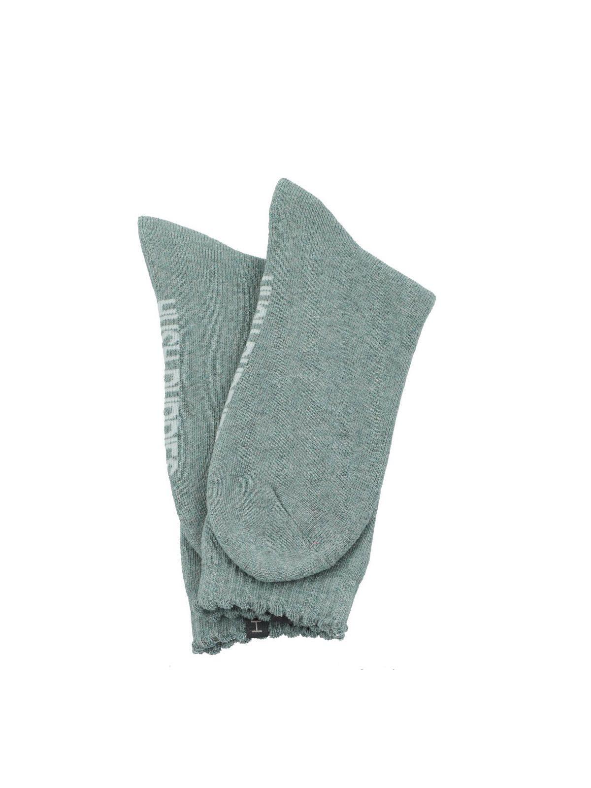 Calcetín Algodón Mujer Heavy St Plain Turquesa-2