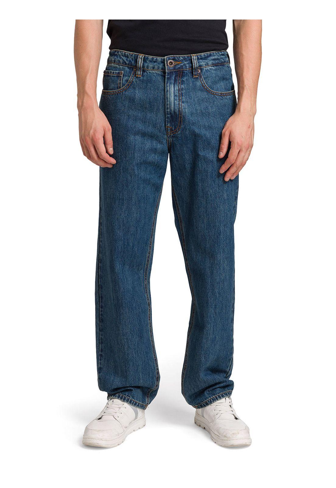 Jeans Rigid Denim Straight Hombre Azul Marino-1