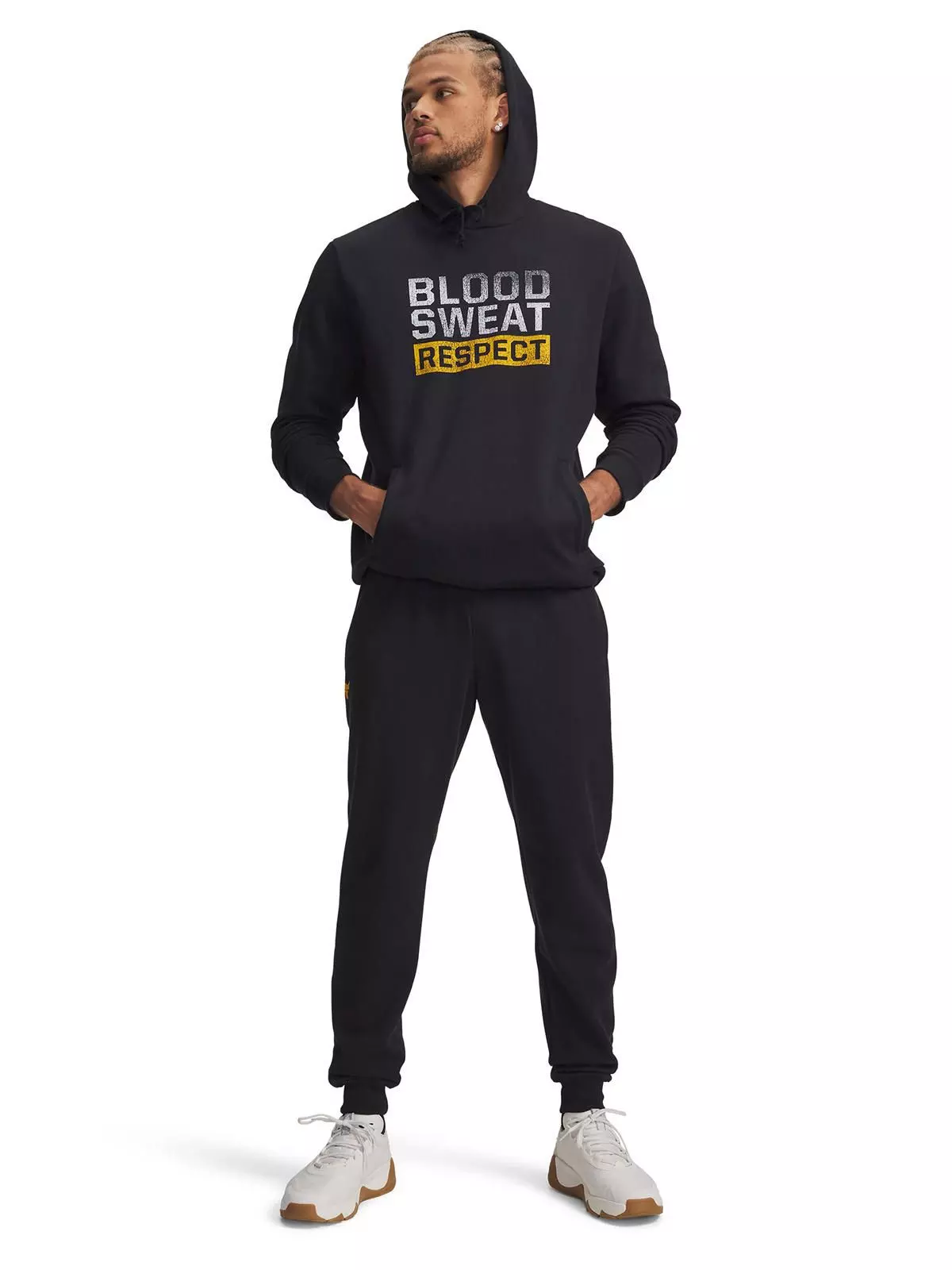 Jogger UA Project Rock Rival Fleece Negro Hombre-3
